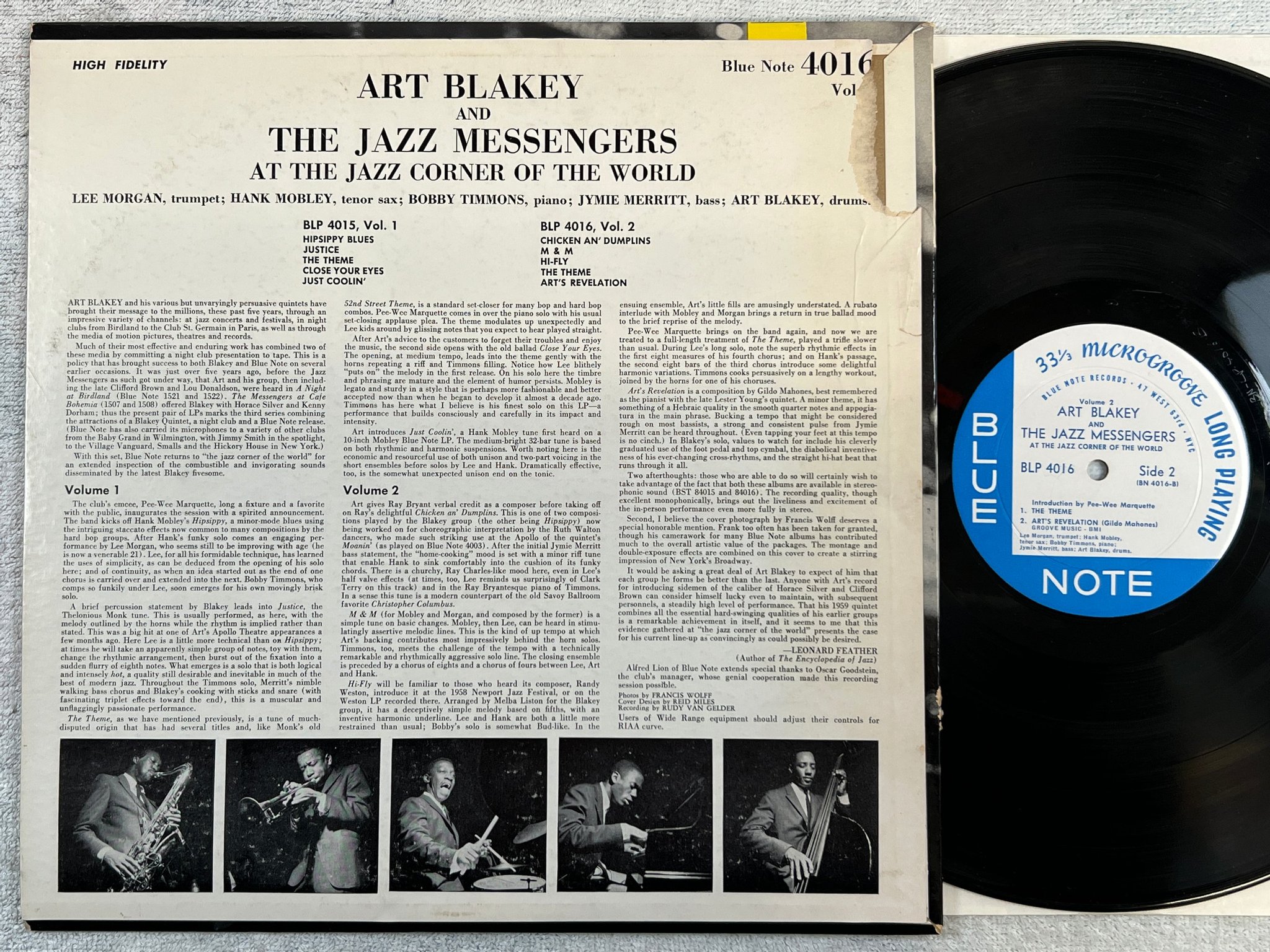 Omslagsbild för skivan ART BLAKEY & THE JAZZ MESSENGERS At The Jazz Corner .. vol 2 LP -60 BLUE NOTE BL