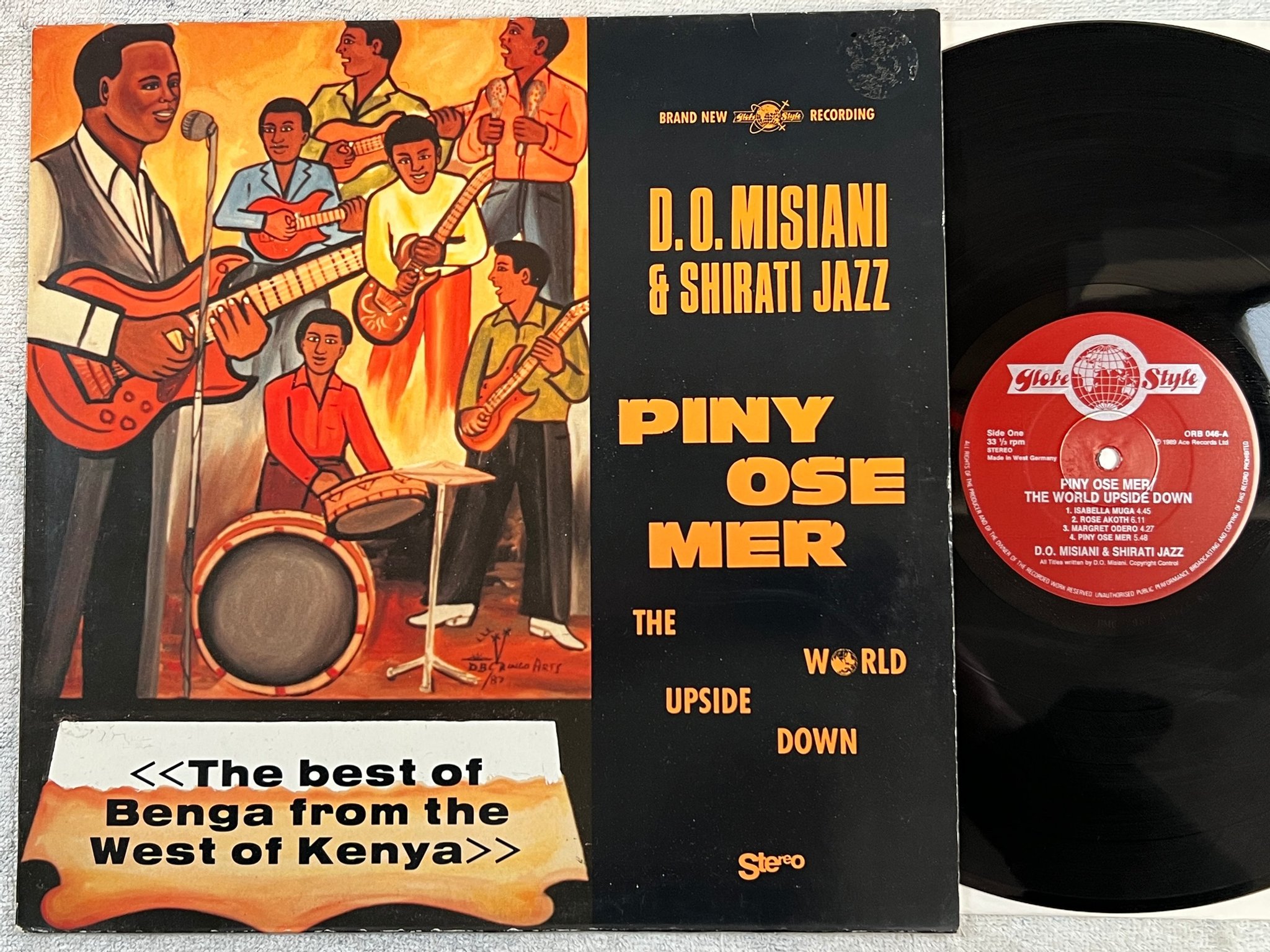Omslagsbild för skivan D.O. MISIANI & SHIRATI JAZZ piny ose mer LP -89 Ger GLOBE STYLE ORB 046