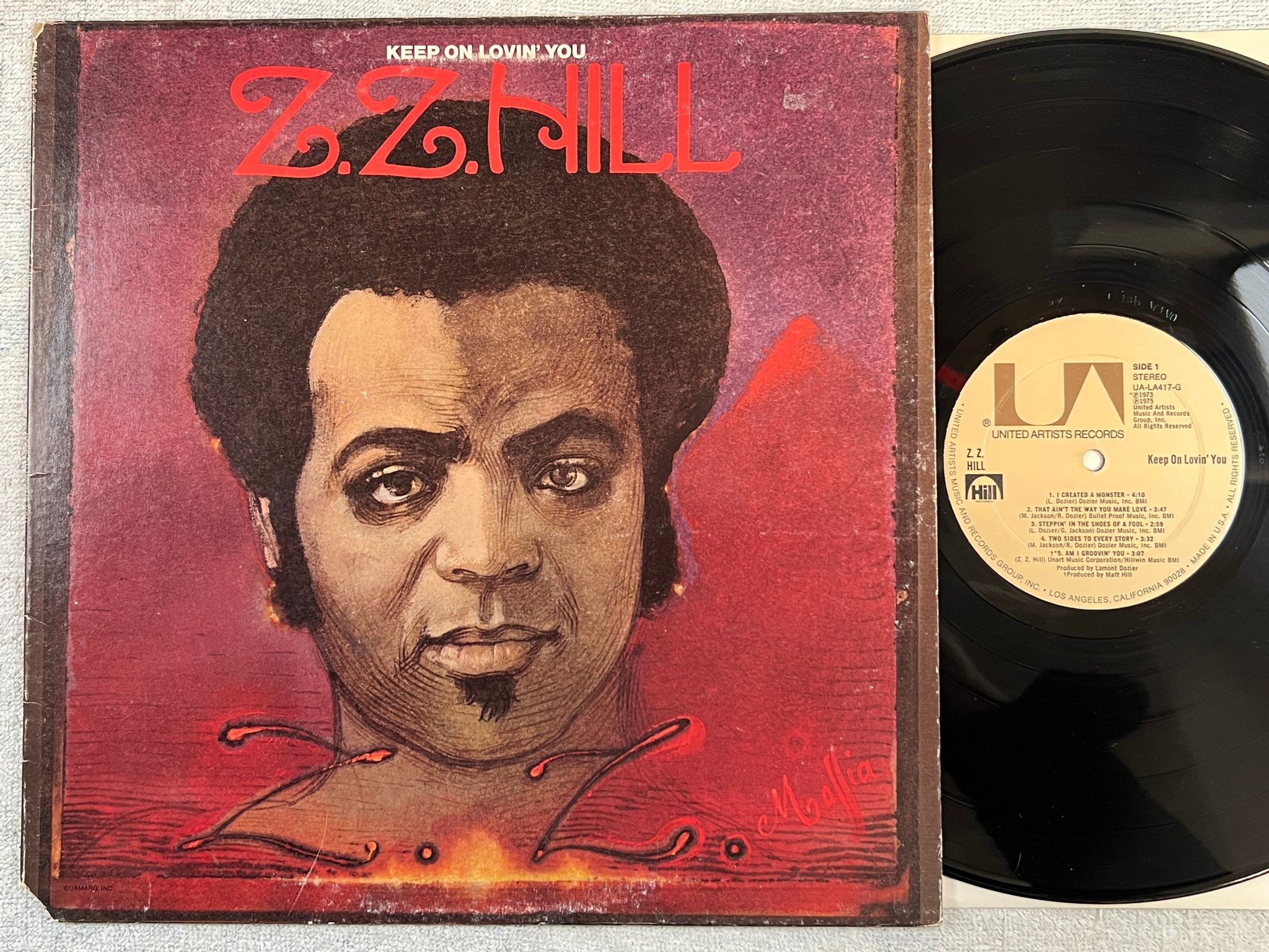 Omslagsbild för skivan Z.Z. HILL keep on lovin’ you LP -75 US UNITED ARTISTS UA-LA417-G