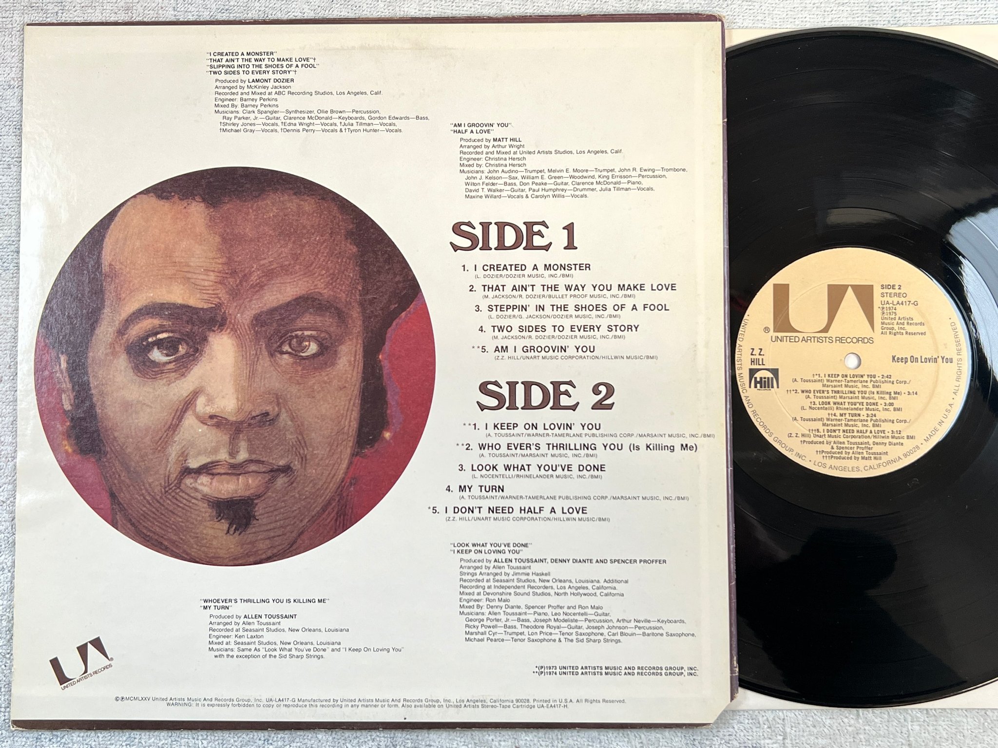 Omslagsbild för skivan Z.Z. HILL keep on lovin’ you LP -75 US UNITED ARTISTS UA-LA417-G