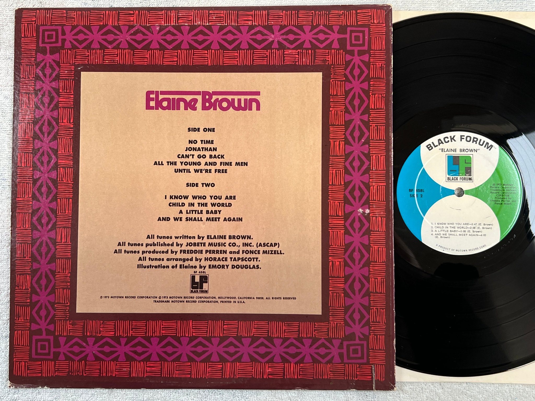 Omslagsbild för skivan ELAINE BROWN s/t LP -73 US BLACK FORUM BF 458L