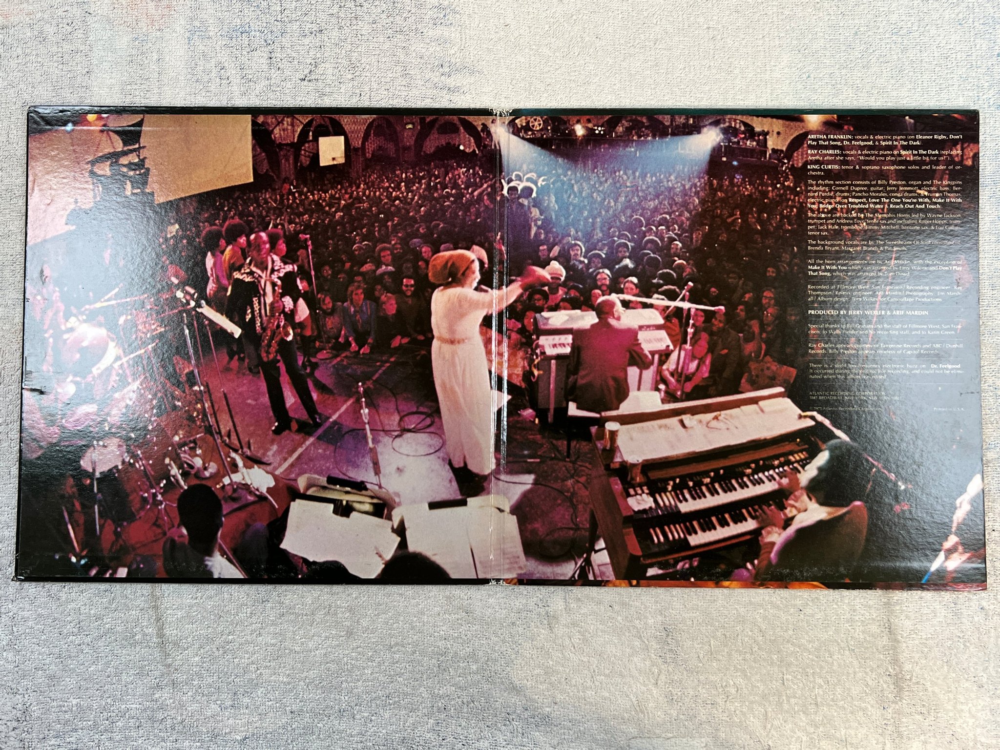 Omslagsbild för skivan ARETHA FRANKLIN live at Fillmore West LP -71 US ATLANTIC SD 7205