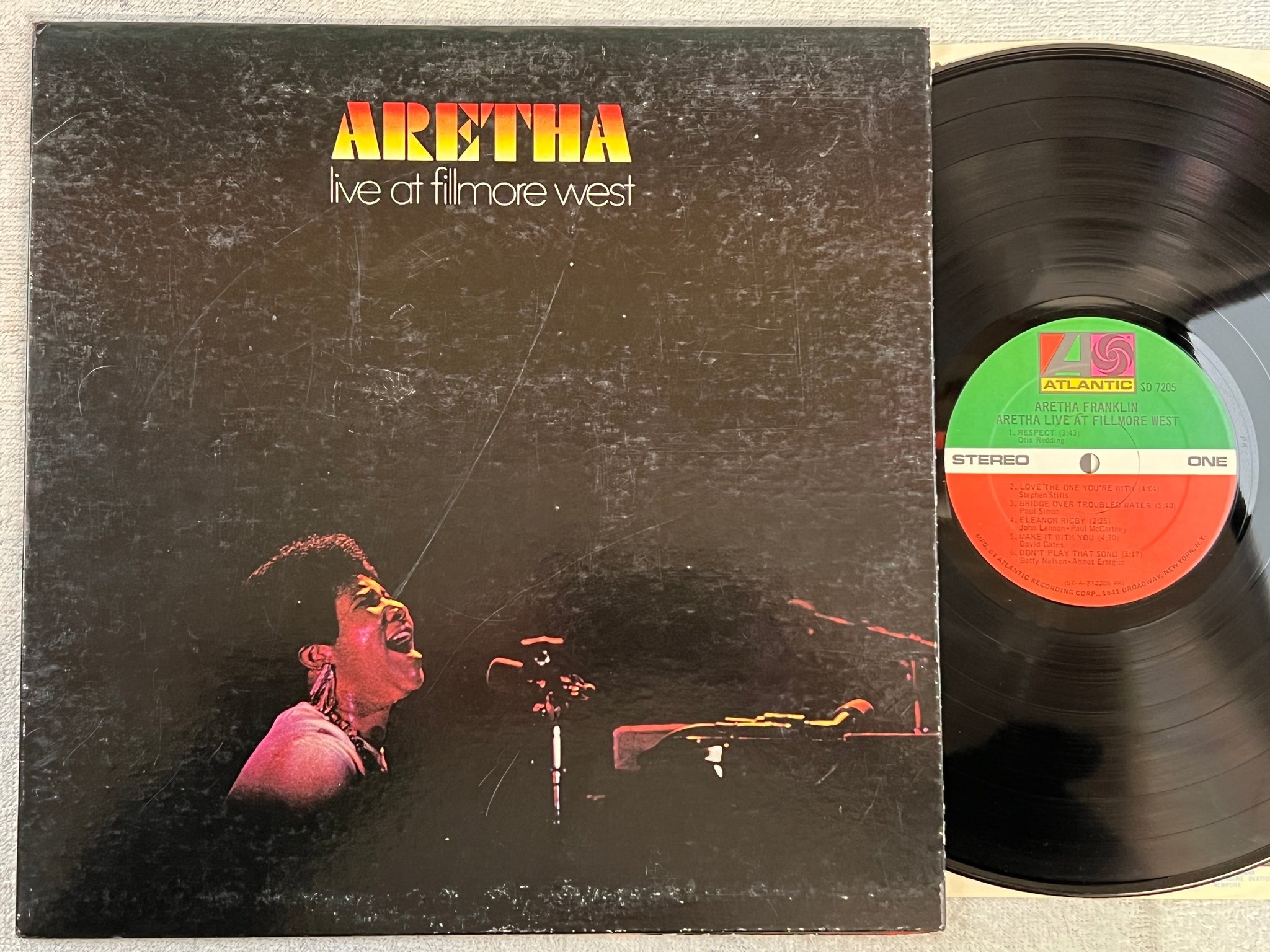 Omslagsbild för skivan ARETHA FRANKLIN live at Fillmore West LP -71 US ATLANTIC SD 7205