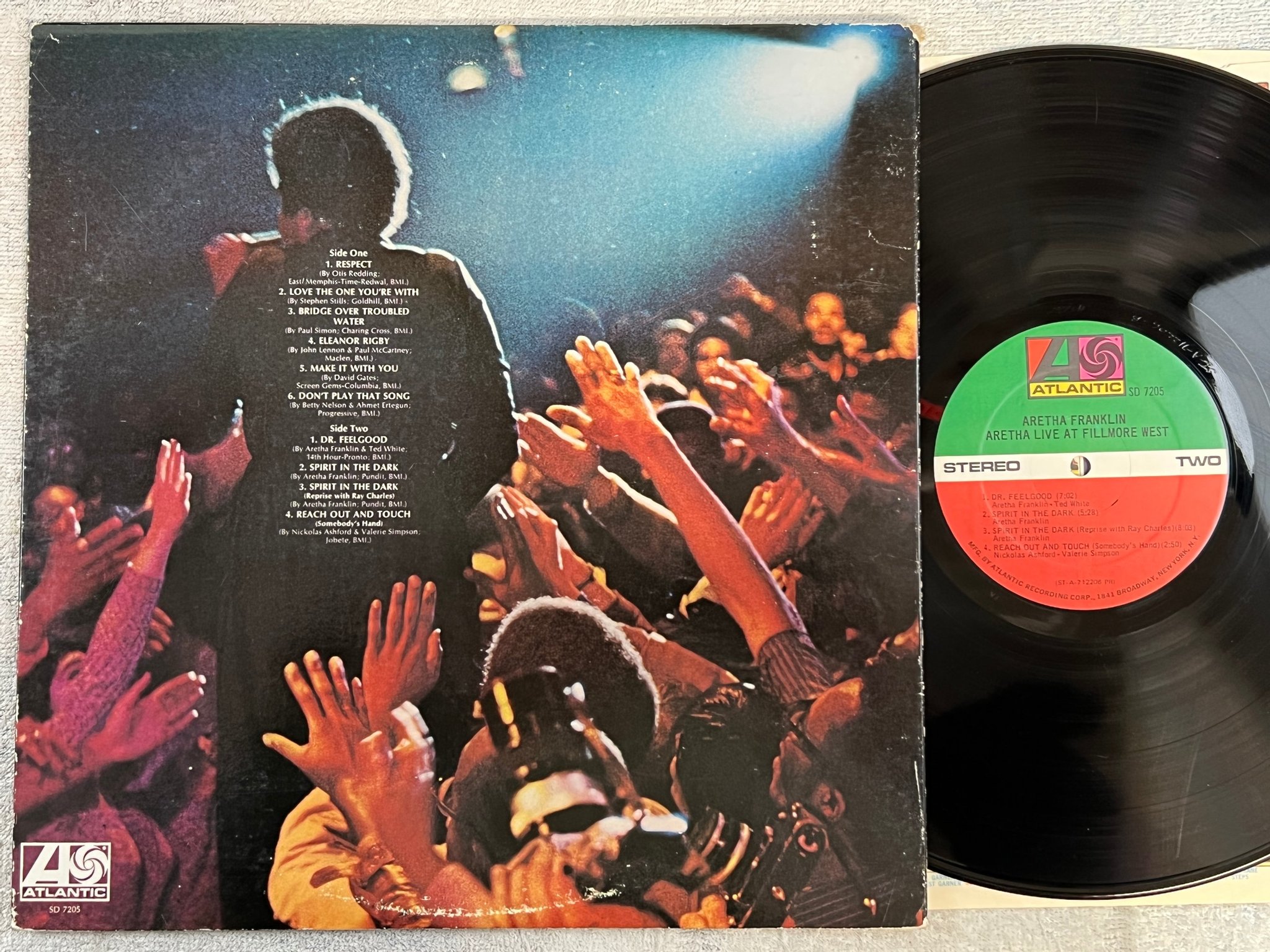 Omslagsbild för skivan ARETHA FRANKLIN live at Fillmore West LP -71 US ATLANTIC SD 7205