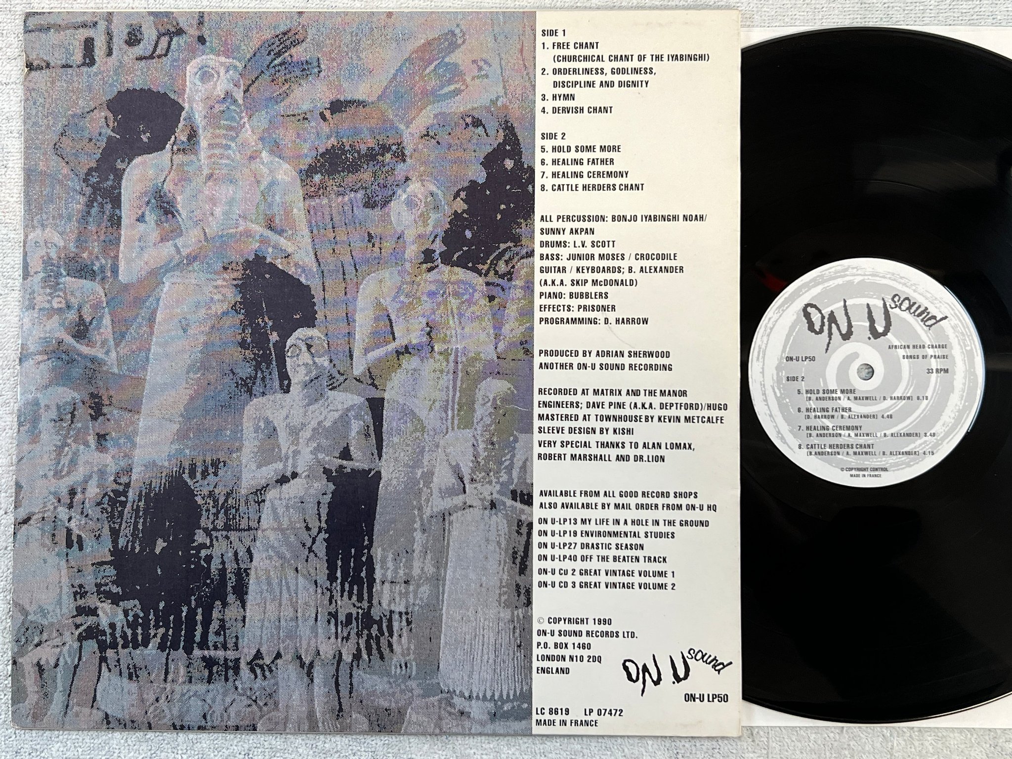 Omslagsbild för skivan AFRICAN HEAD CHARGE Songs Of Praise LP -90 UK ON-U LP50 dub reggae