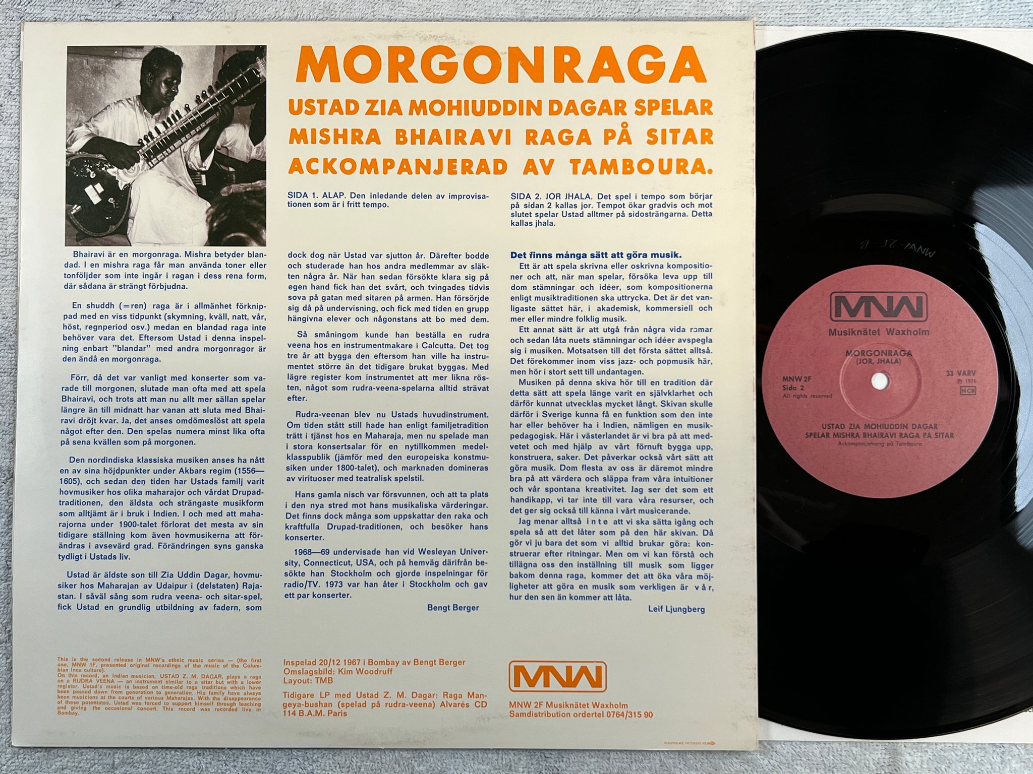 Omslagsbild för skivan USTAD Z.M. DAGAR morgonraga LP -74 Swe MNW 2F 