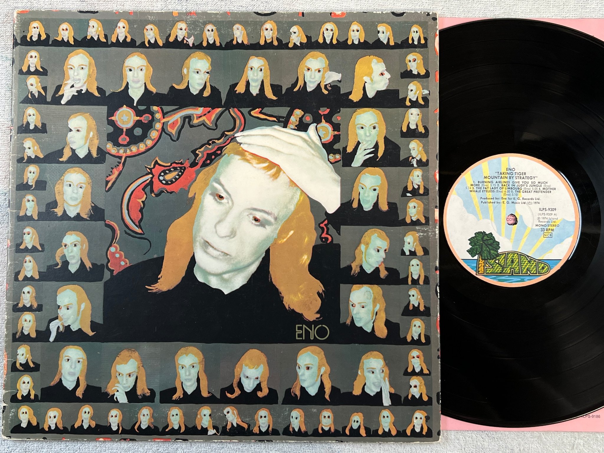 Omslagsbild för skivan ENO taking tiger mountain by strategy LP -74 ncb ISLAND ILPS 9309