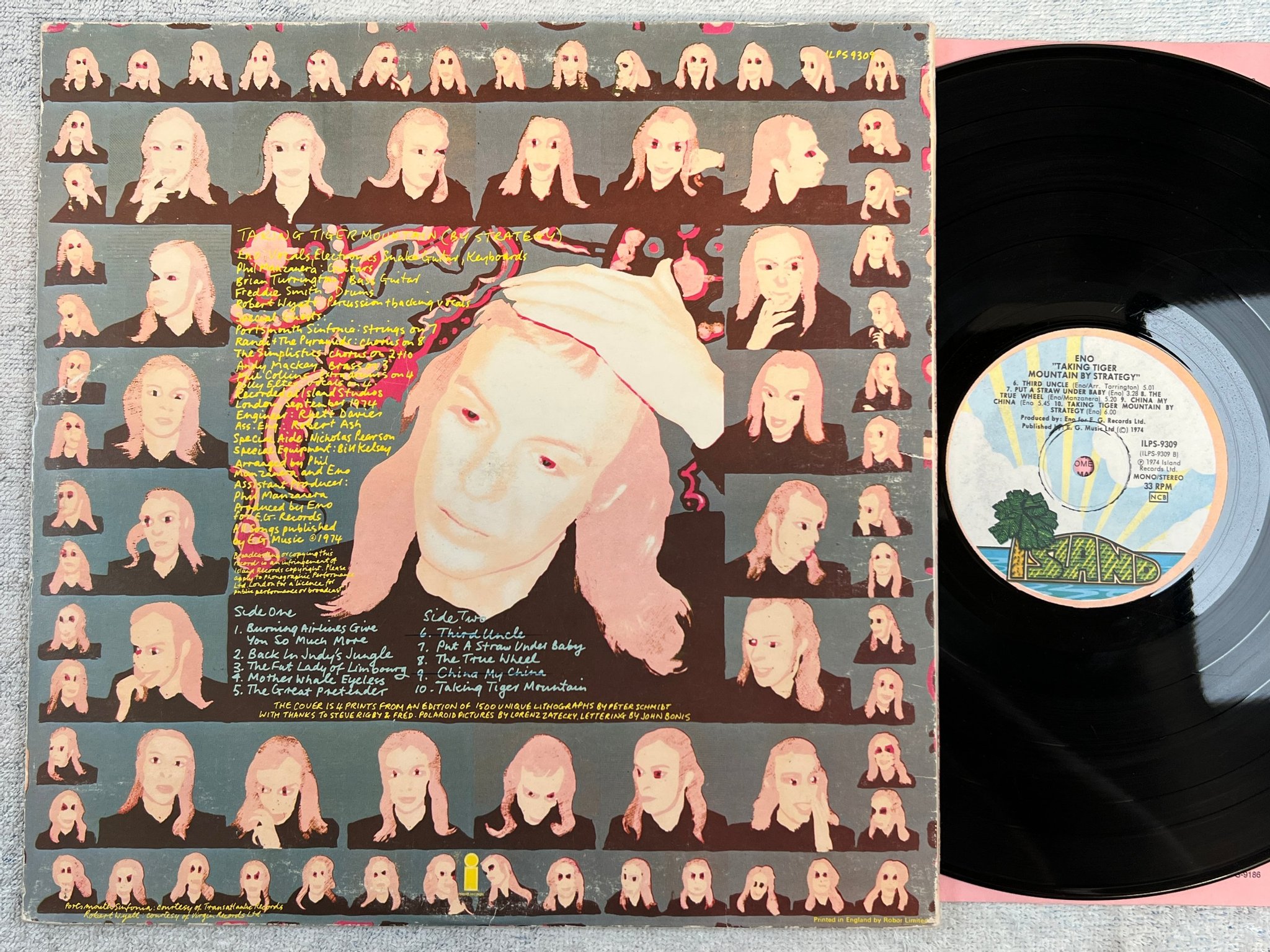 Omslagsbild för skivan ENO taking tiger mountain by strategy LP -74 ncb ISLAND ILPS 9309