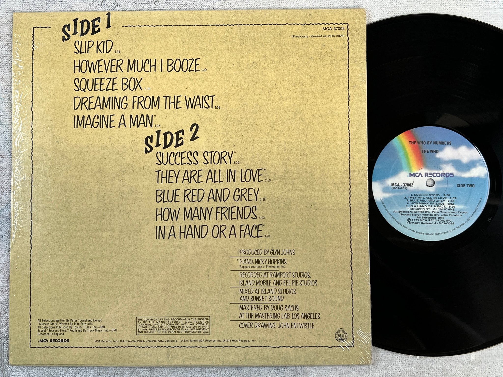 Omslagsbild för skivan THE WHO the who by numbers LP -75 Can MCA 37002