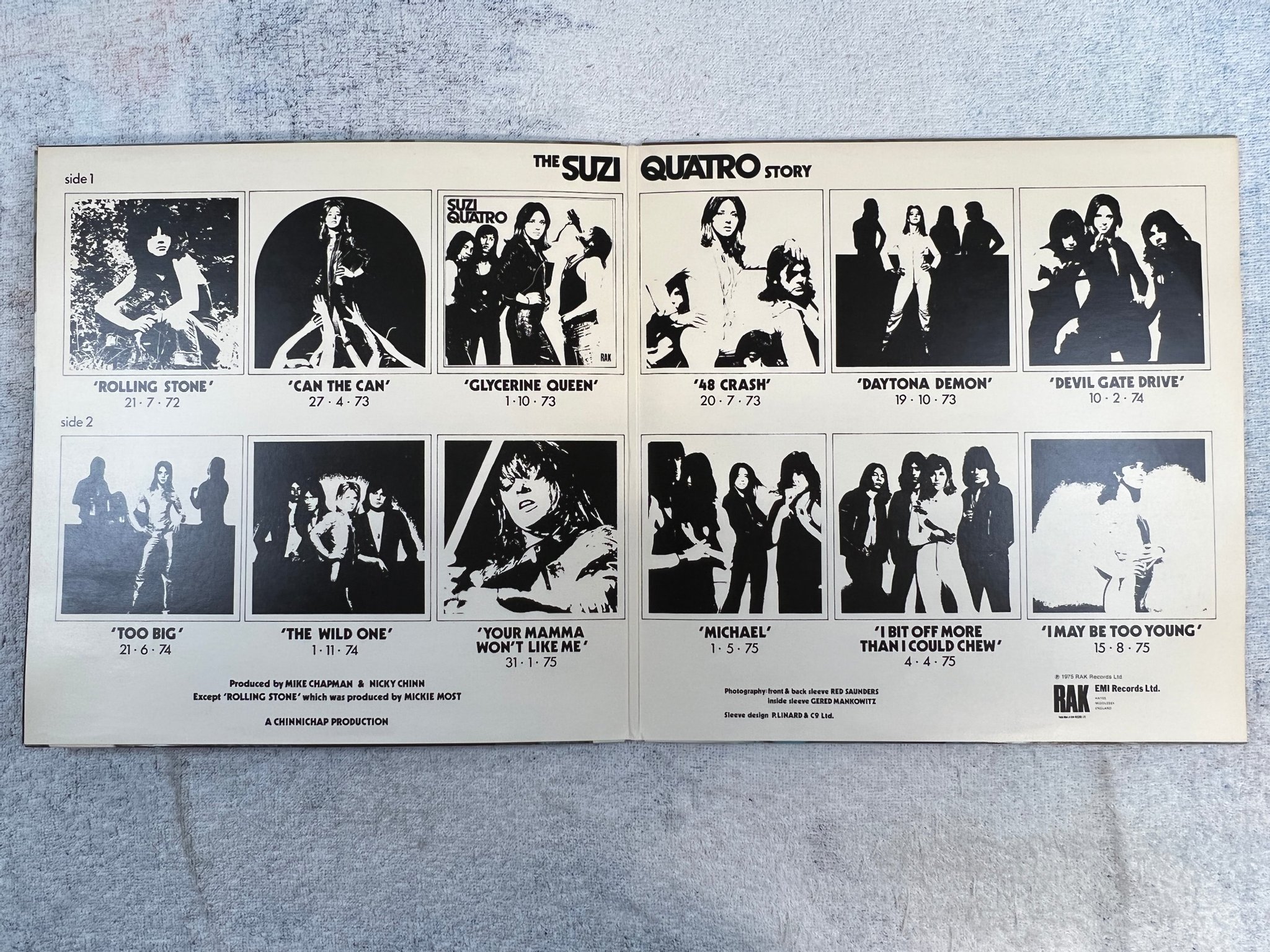 Omslagsbild för skivan SUZI QUATRO Golden Hits LP -74 ncb RAK SRKA 6756