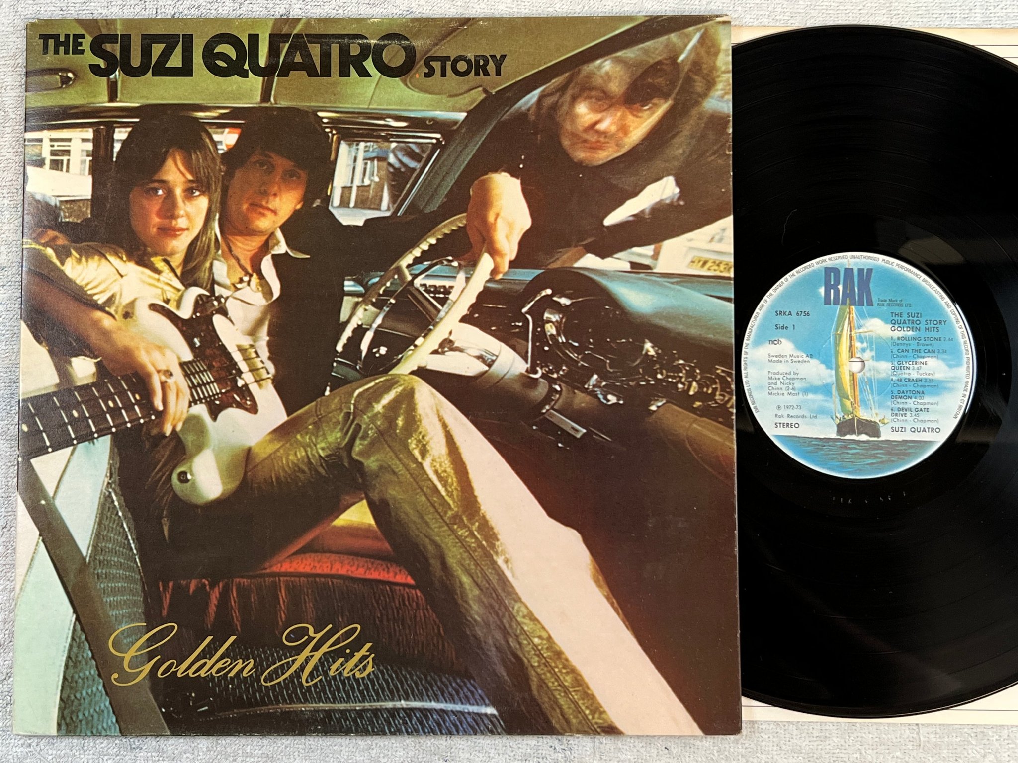 Omslagsbild för skivan SUZI QUATRO Golden Hits LP -74 ncb RAK SRKA 6756
