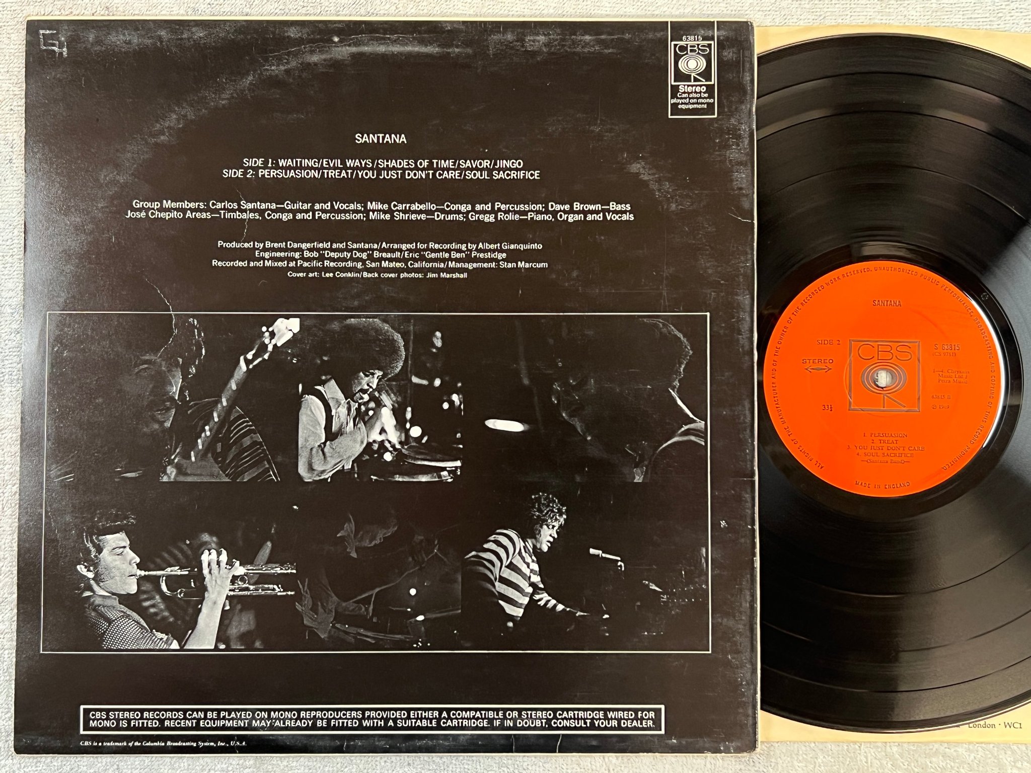Omslagsbild för skivan SANTANA s/t LP  UK CBS S 63815 "evil ways"
