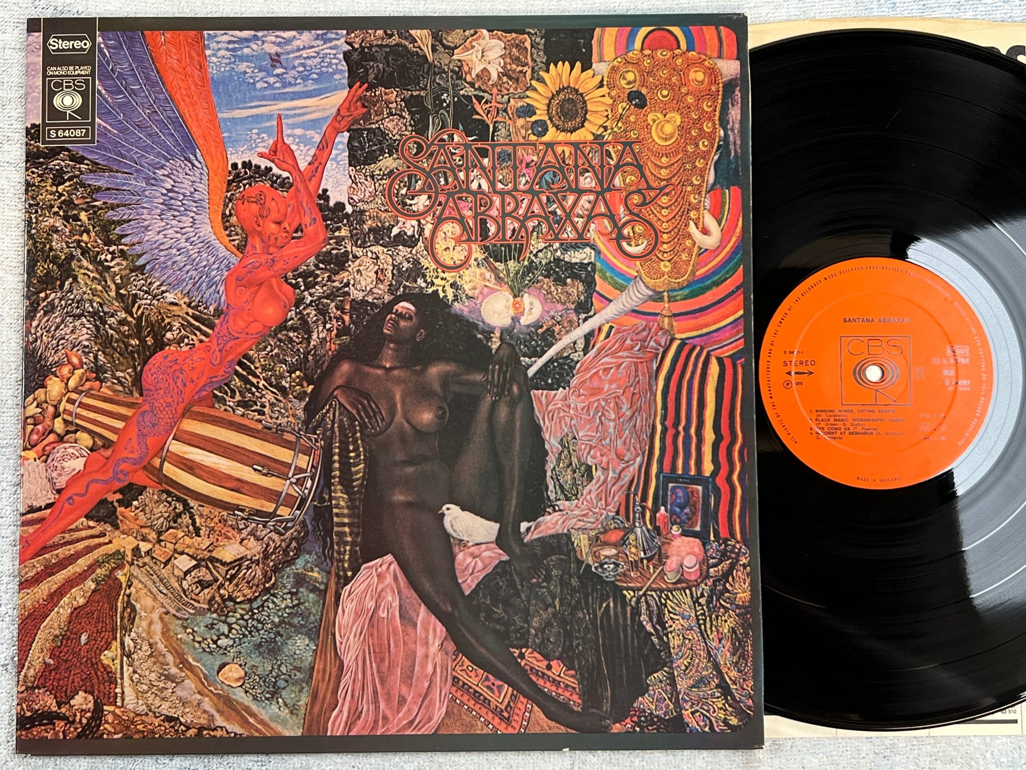 Omslagsbild för skivan SANTANA abraxas LP -70 Hol CBS S 64087