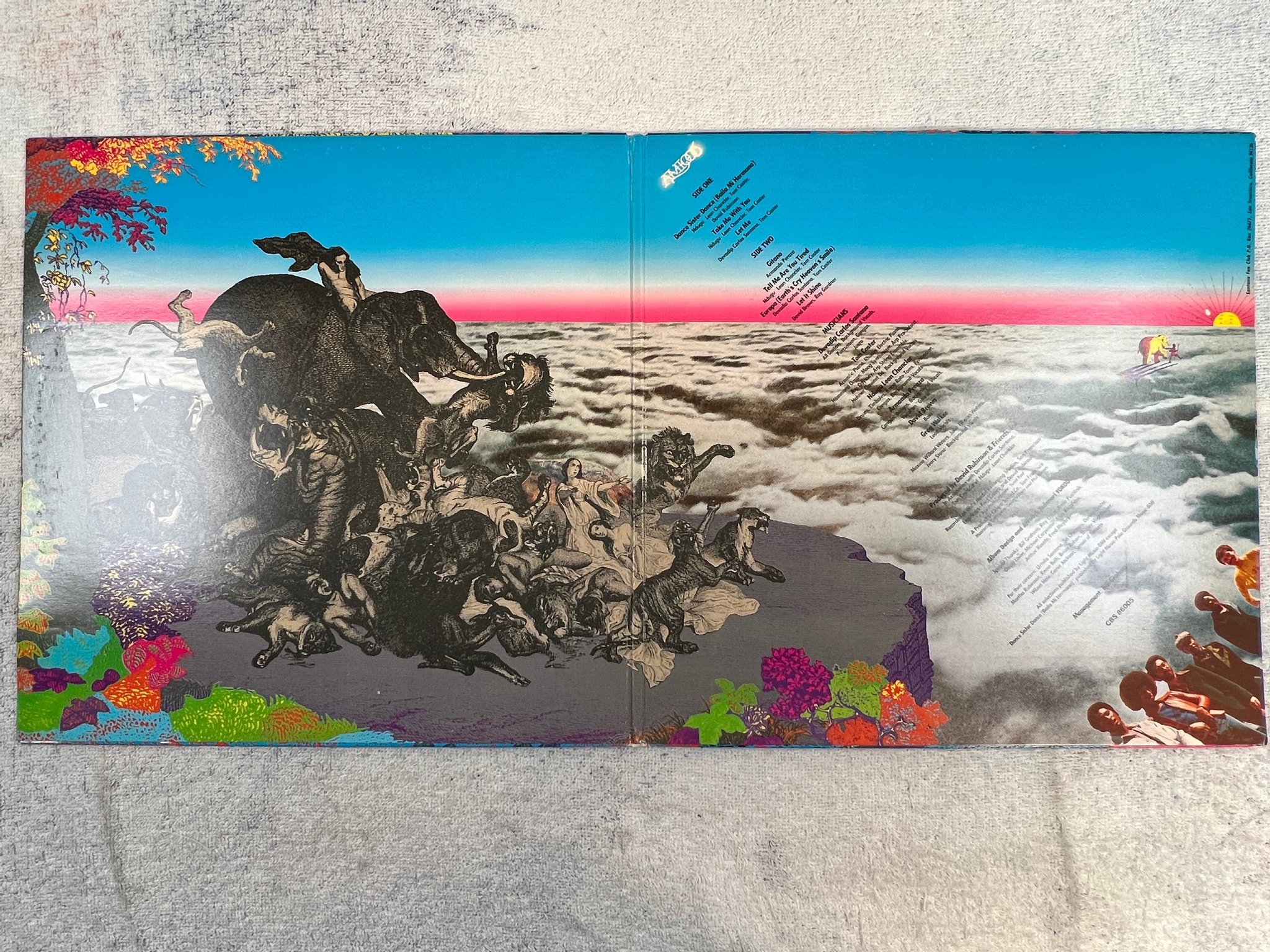 Omslagsbild för skivan SANTANA amigos LP -76 Hol CBS 86005