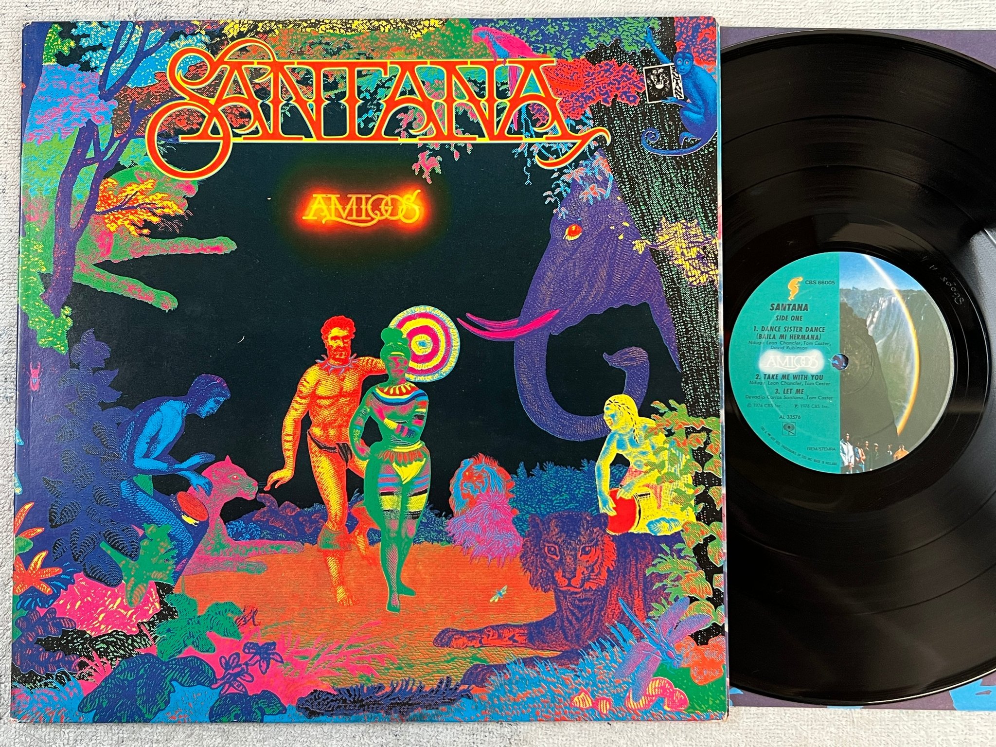 Omslagsbild för skivan SANTANA amigos LP -76 Hol CBS 86005