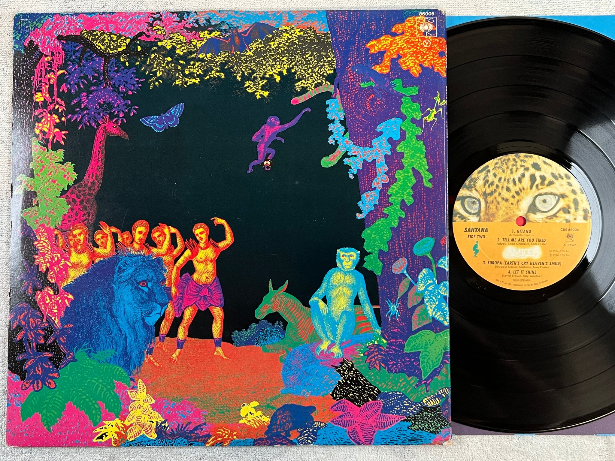 Omslagsbild för skivan SANTANA amigos LP -76 Hol CBS 86005