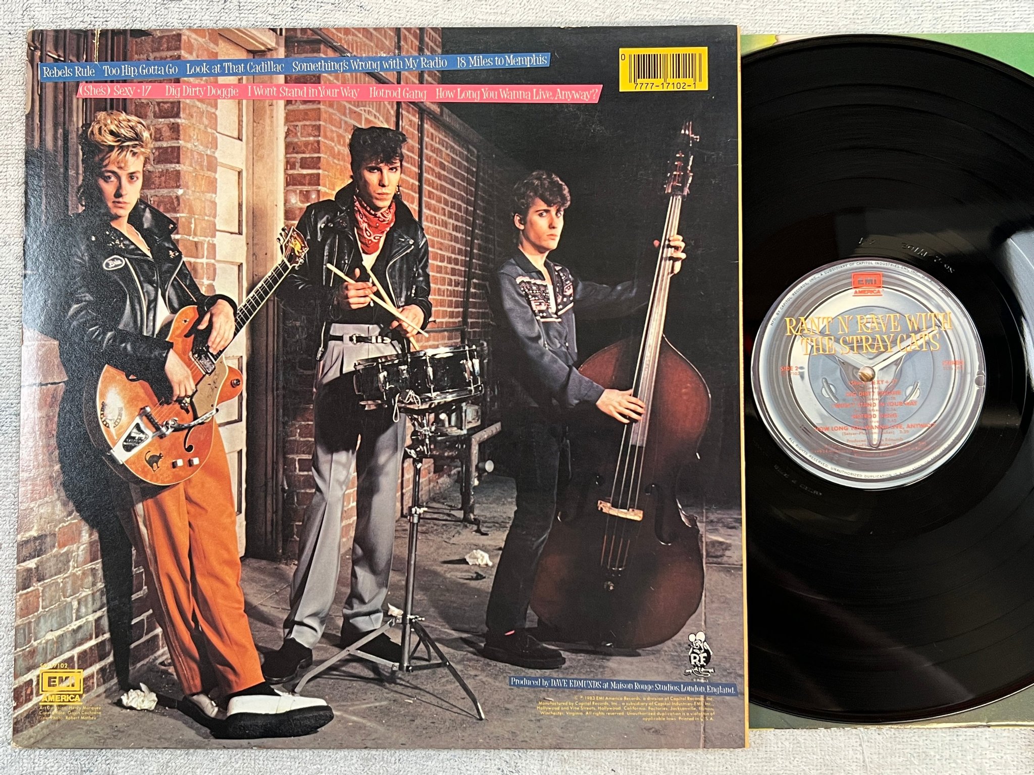 Omslagsbild för skivan STRAY CATS Rant N' Rave LP -85 US EMI AMERICA SN-16354 