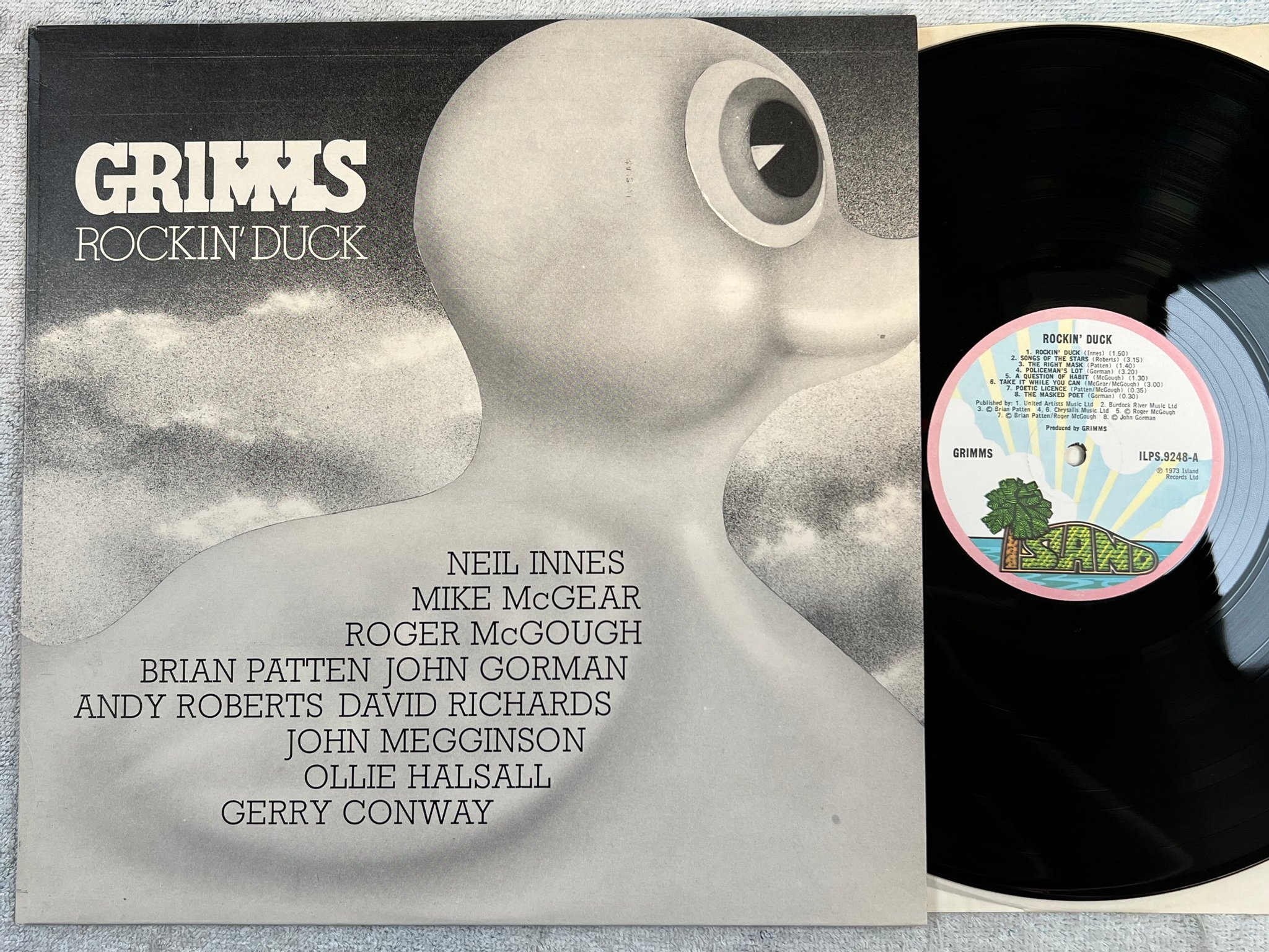Omslagsbild för skivan GRIMMS rockin' duck LP -73 UK ISLAND ILPS 9248