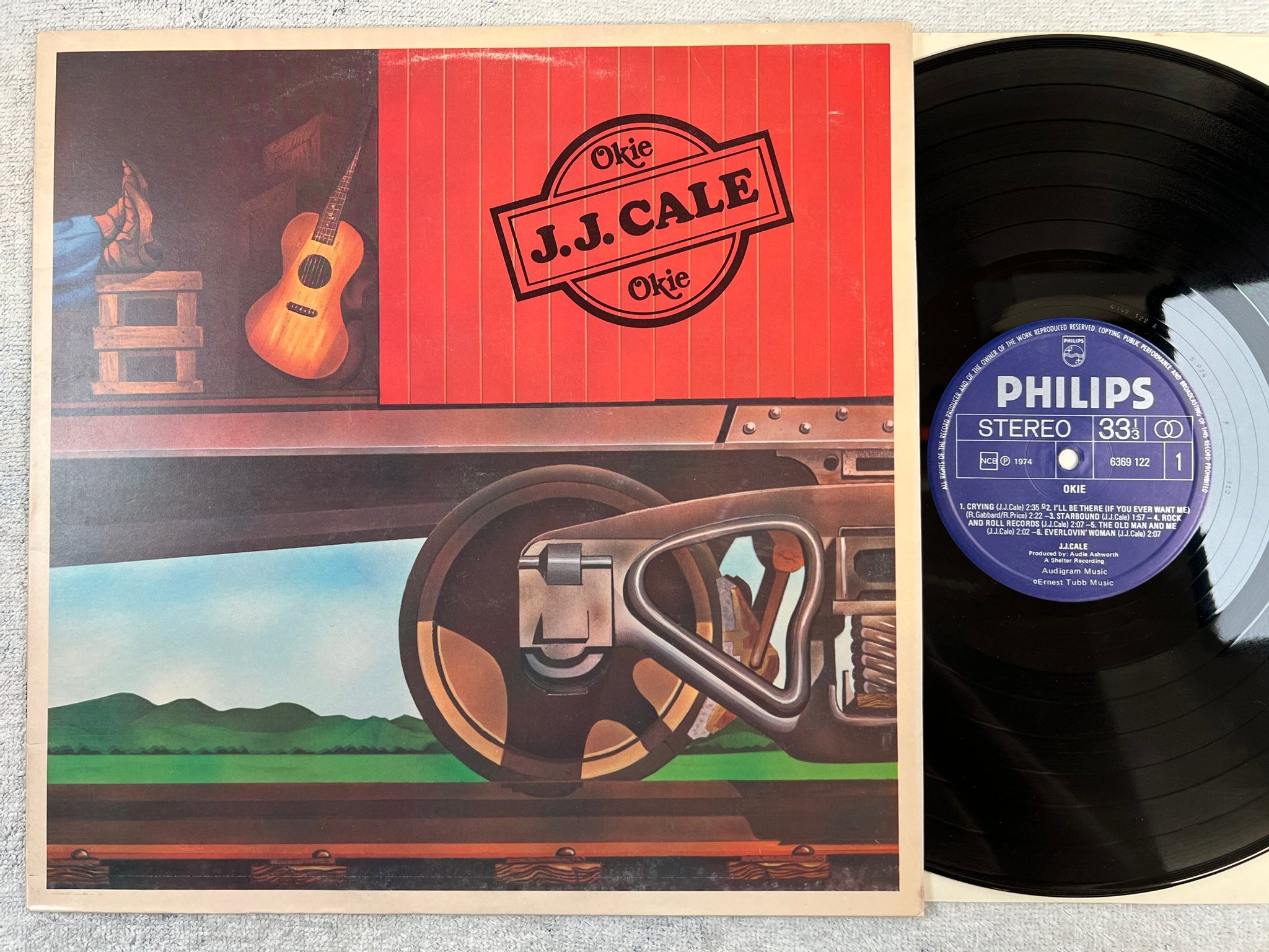 Omslagsbild för skivan JJ CALE Okie LP -74 Hol PHILIPS 6369 122