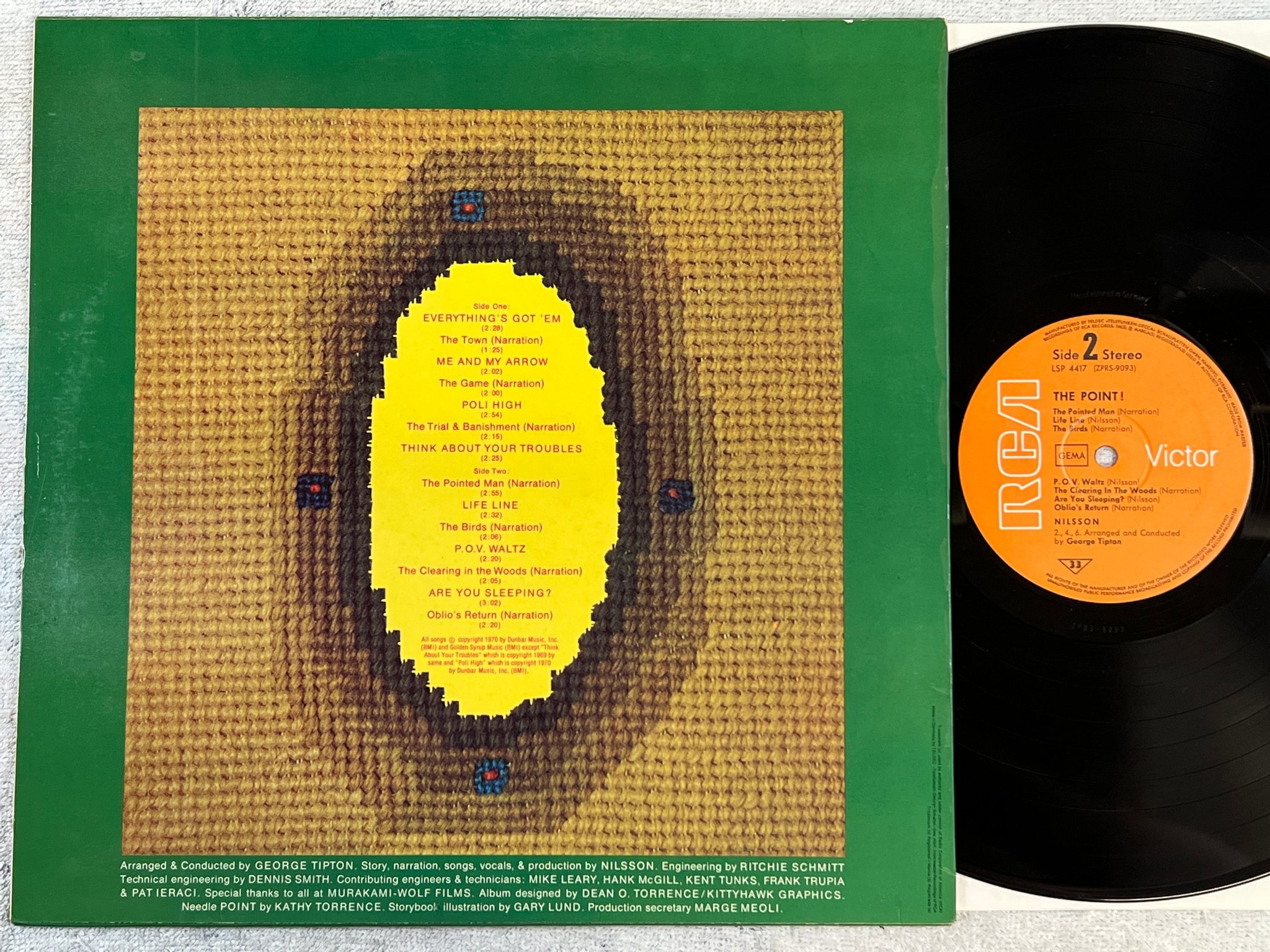 Omslagsbild för skivan NILSSON the point! LP -71 Ger RCA LSP 4417 