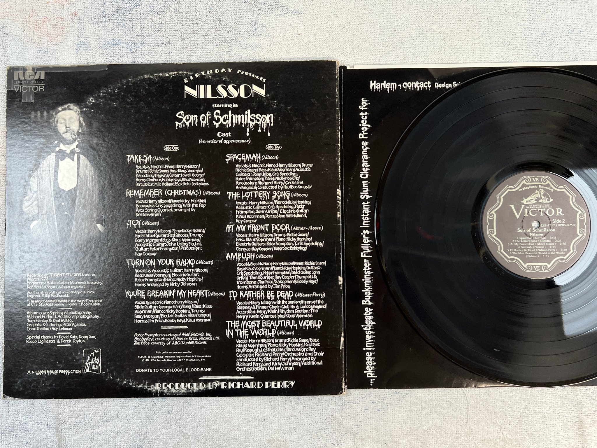 Omslagsbild för skivan NILSSON son of Schmilsson LP -72 US RCA LSP-4717