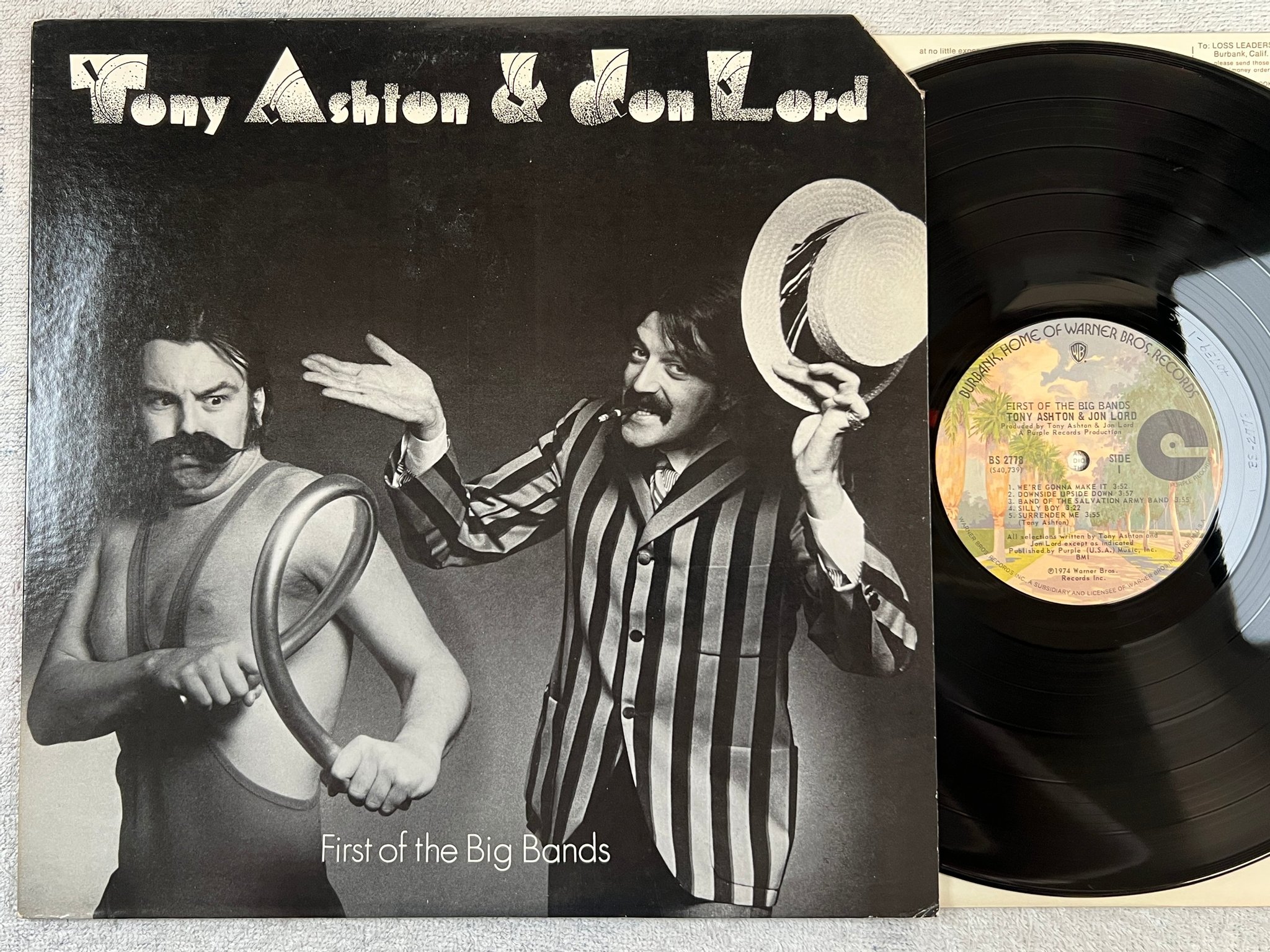 Omslagsbild för skivan TONY ASHTON / JON LORD first of the big bands LP -74 US WARNER BS 2778
