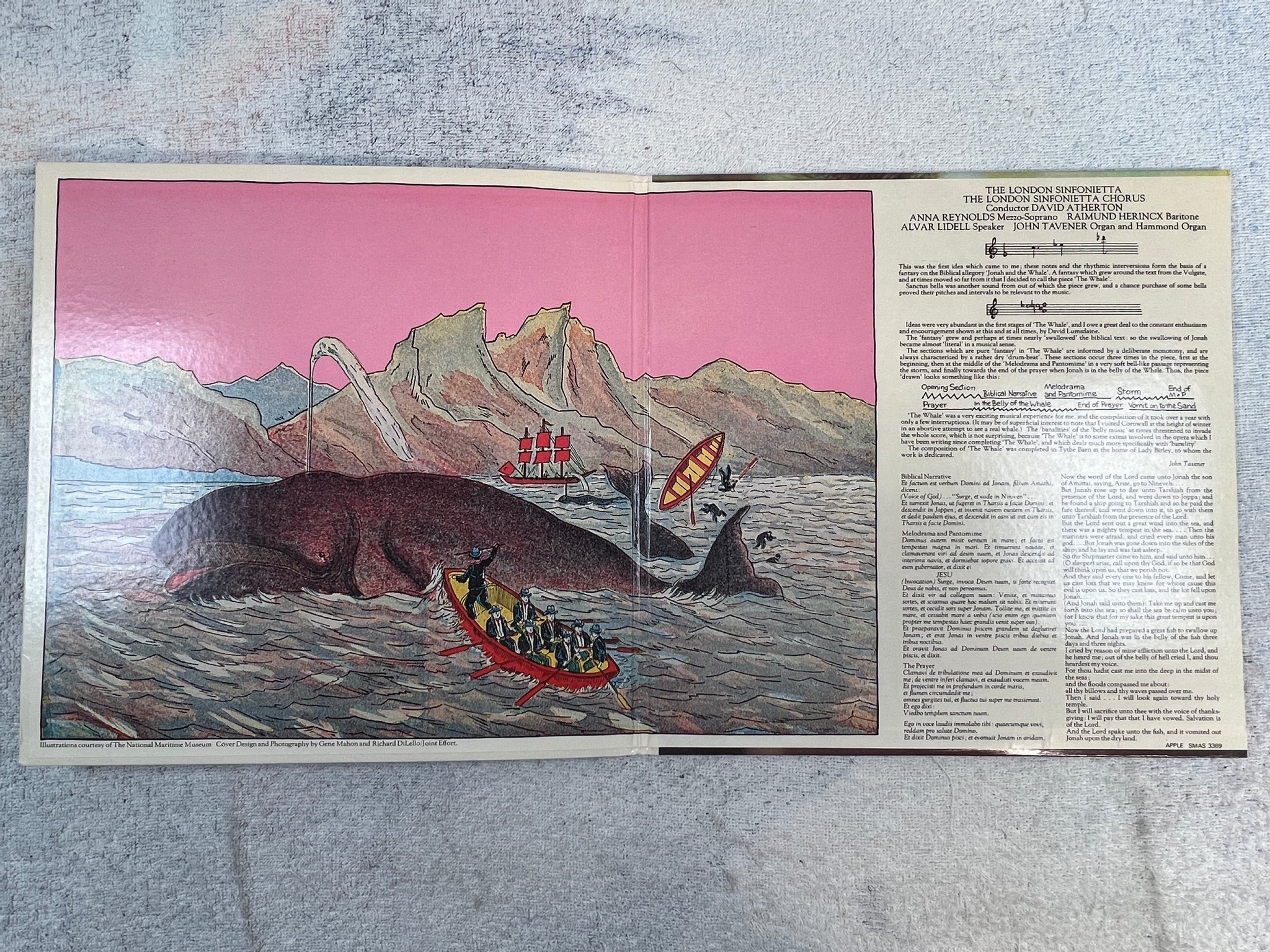 Omslagsbild för skivan JOHN TAVENER the whale LP US APPLE SMAS-3369