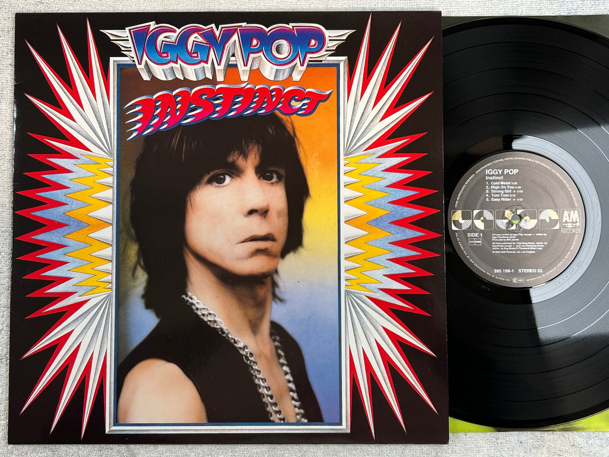 Omslagsbild för skivan IGGY POP instinct LP -88 Hol A&M 395198-1