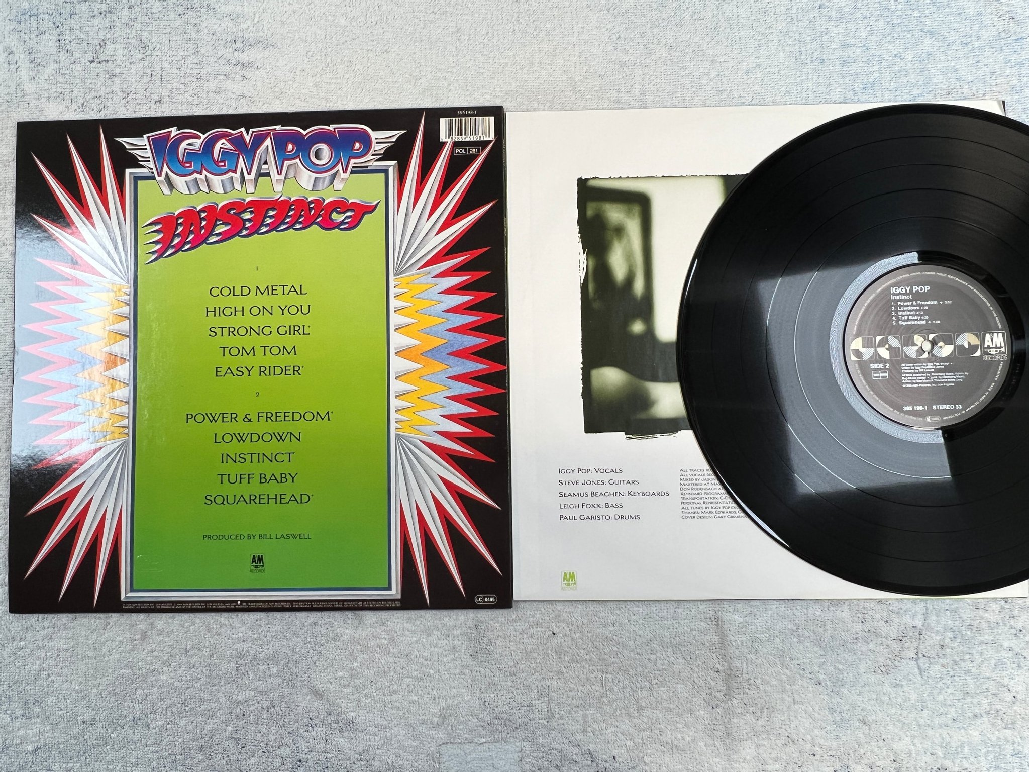 Omslagsbild för skivan IGGY POP instinct LP -88 Hol A&M 395198-1