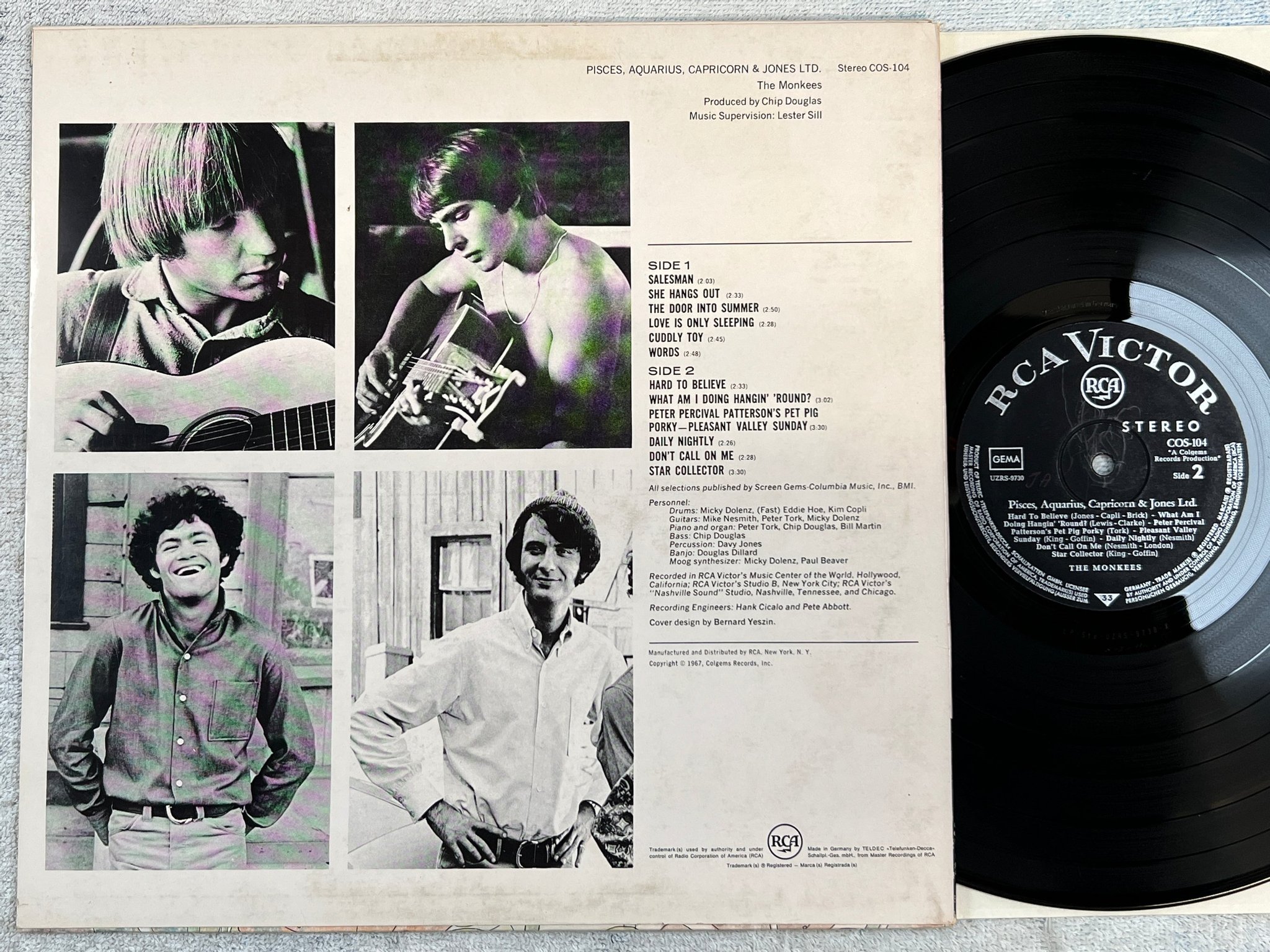Omslagsbild för skivan THE MONKEES pisces, Aquarius, capricorn / Jones Ltd LP Ger RCA COS-104 