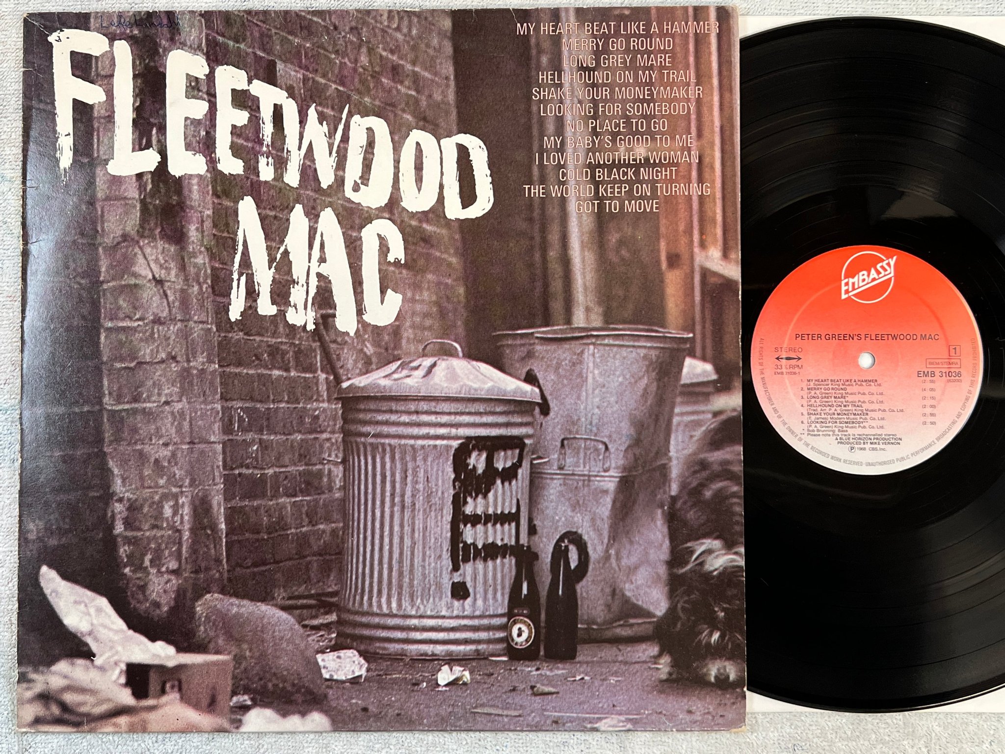 Omslagsbild för skivan PETER GREEN'S FLEETWOOD MAC LP re Hol EMBASSY EMB 31036