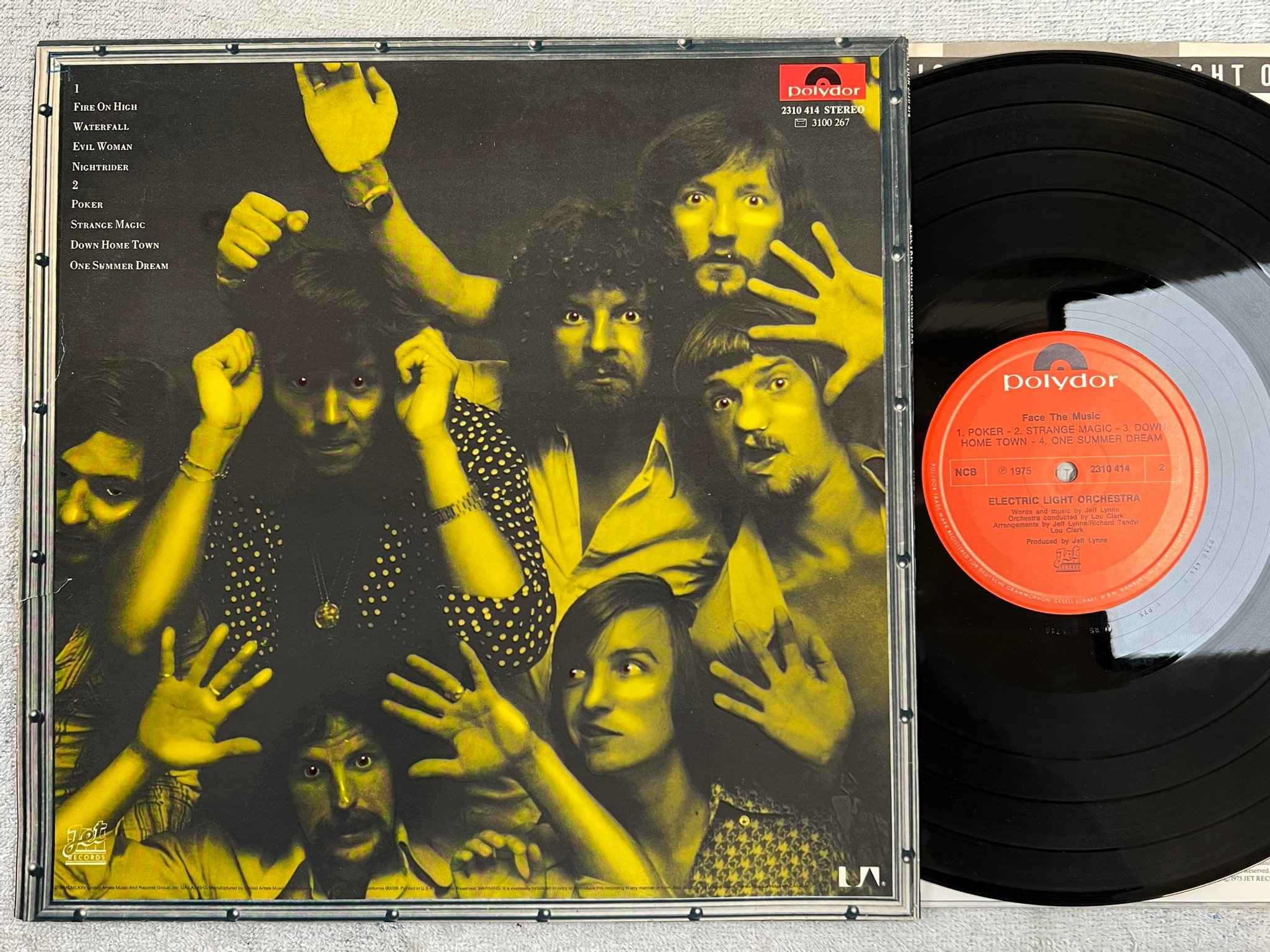Omslagsbild för skivan THE ELECTRIC LIGHT ORCHESTRA face the music LP -75 ncb POLYDOR 2310 414 