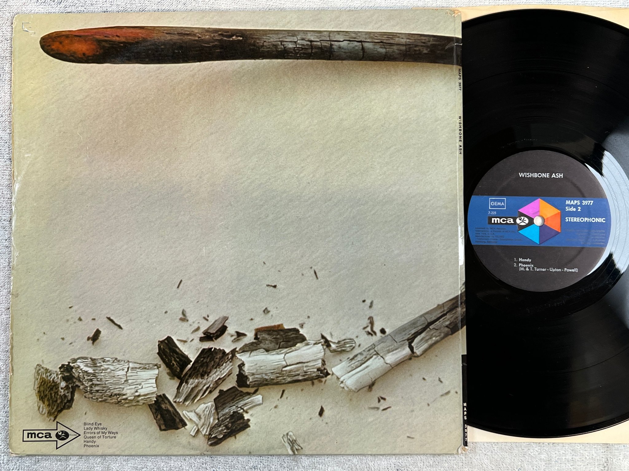 Omslagsbild för skivan WISHBONE ASH s/t LP Ger MCA MAPS 3977