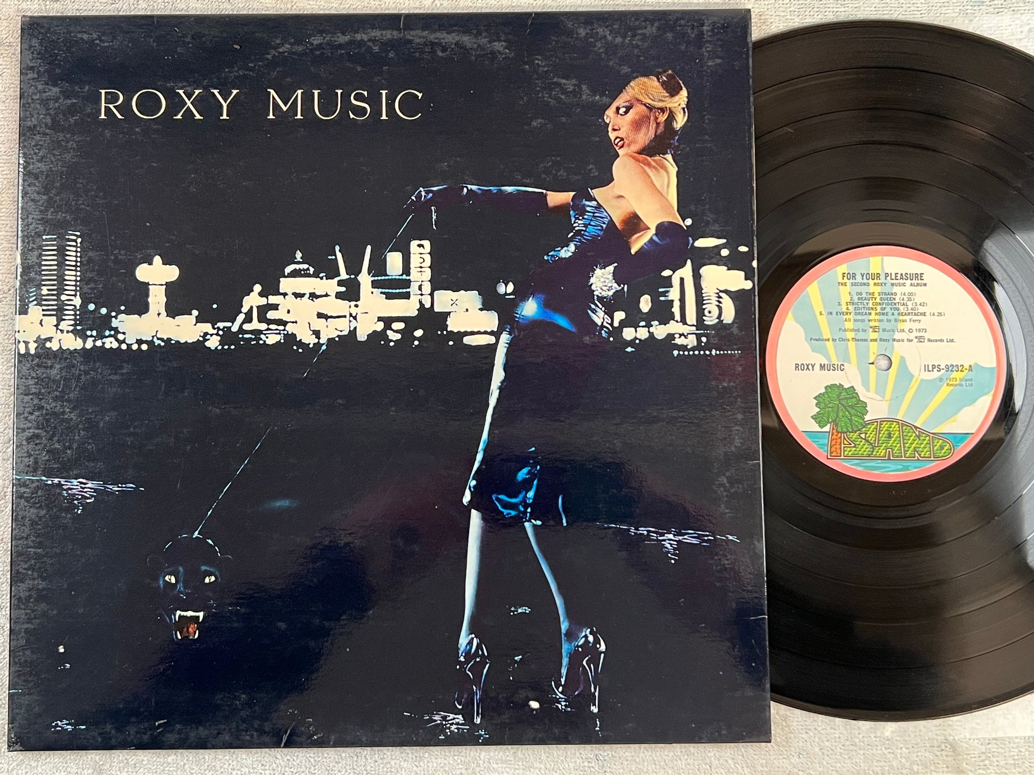 Omslagsbild för skivan ROXY MUSIC for your pleasure LP -73 UK ISLAND ILPS 9232