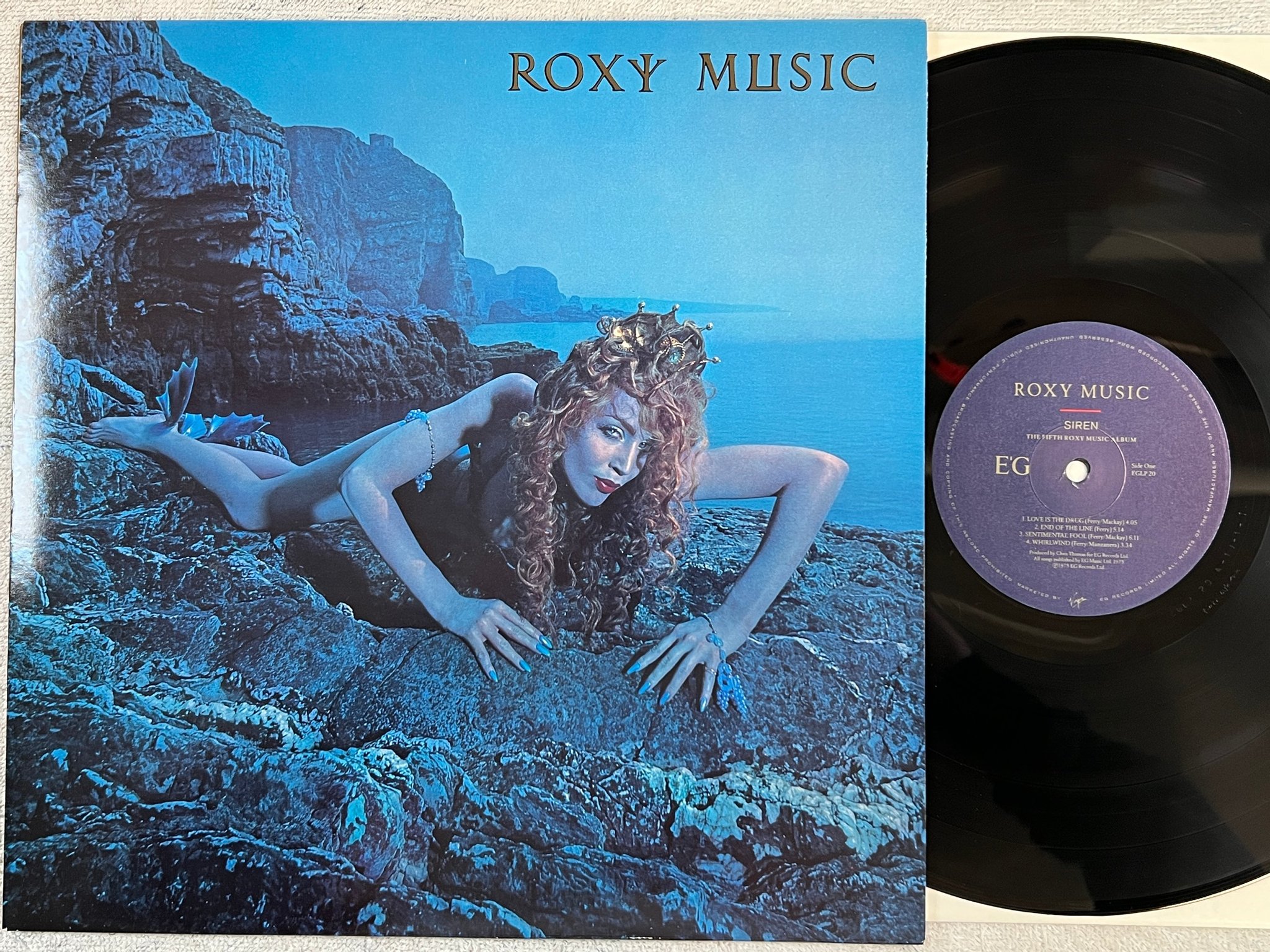 Omslagsbild för skivan ROXY MUSIC siren LP re UK EG EGLP 20