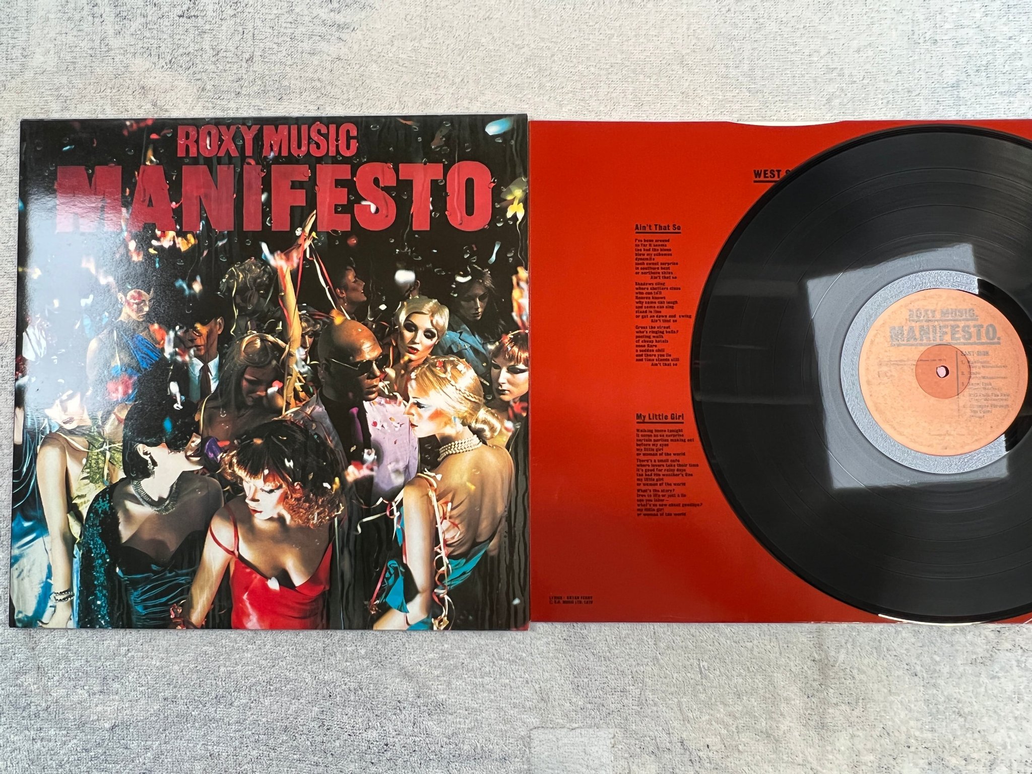 Omslagsbild för skivan ROXY MUSIC manifesto LP -79 EG EGLP 38