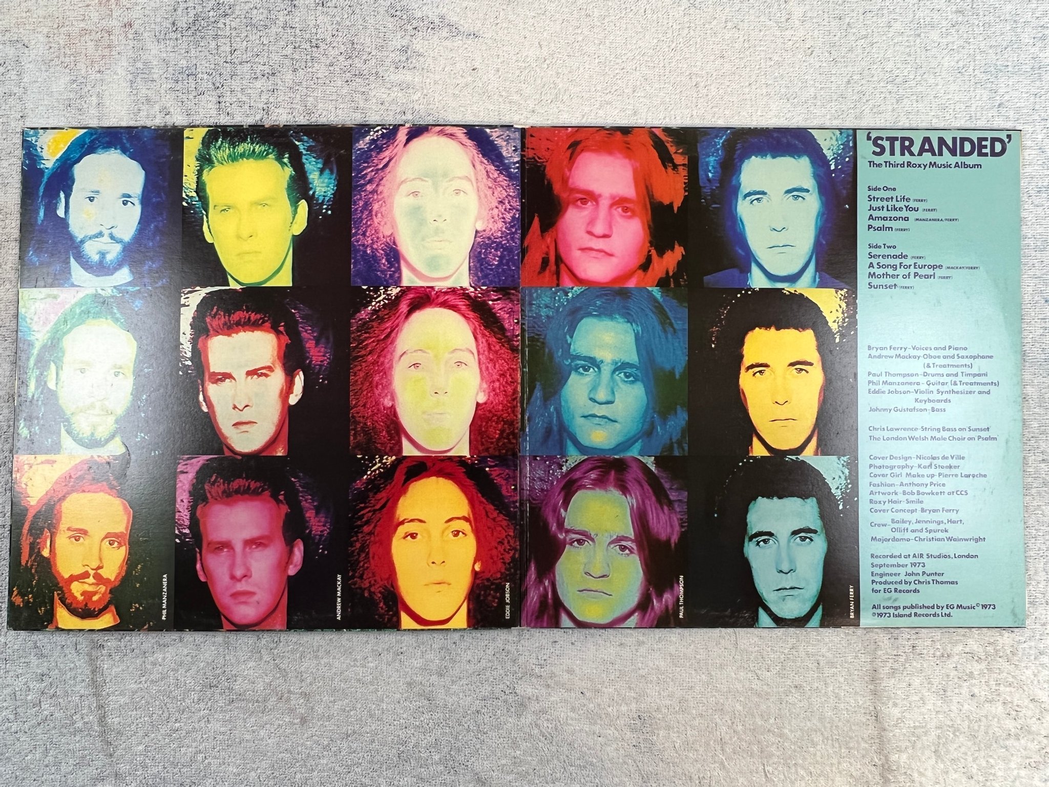 Omslagsbild för skivan ROXY MUSIC stranded LP -73 ISLAND ILPS 9252