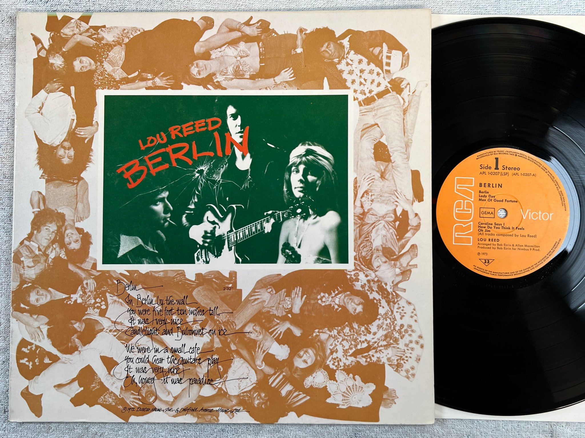 Omslagsbild för skivan LOU REED Berlin LP -73 Ger RCA APL 1-0207