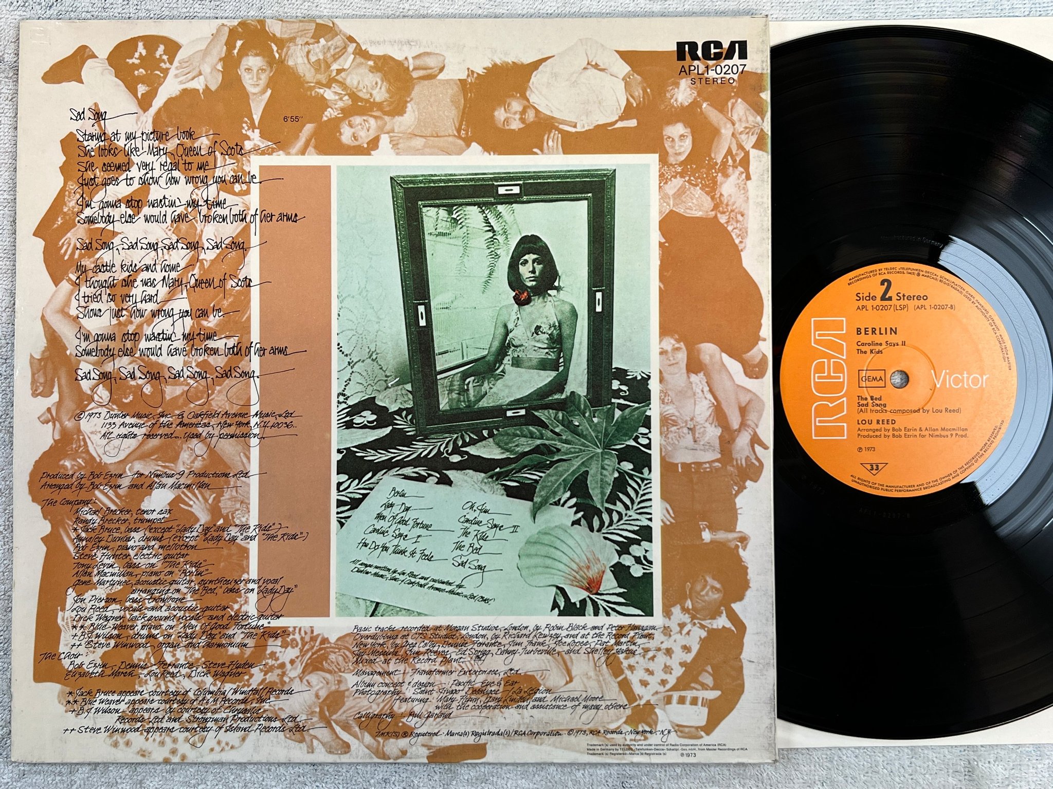 Omslagsbild för skivan LOU REED Berlin LP -73 Ger RCA APL 1-0207