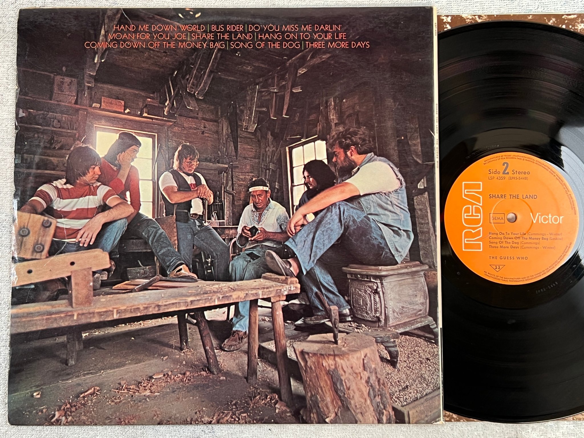 Omslagsbild för skivan THE GUESS WHO share the land LP Ger RCA LSP 4359