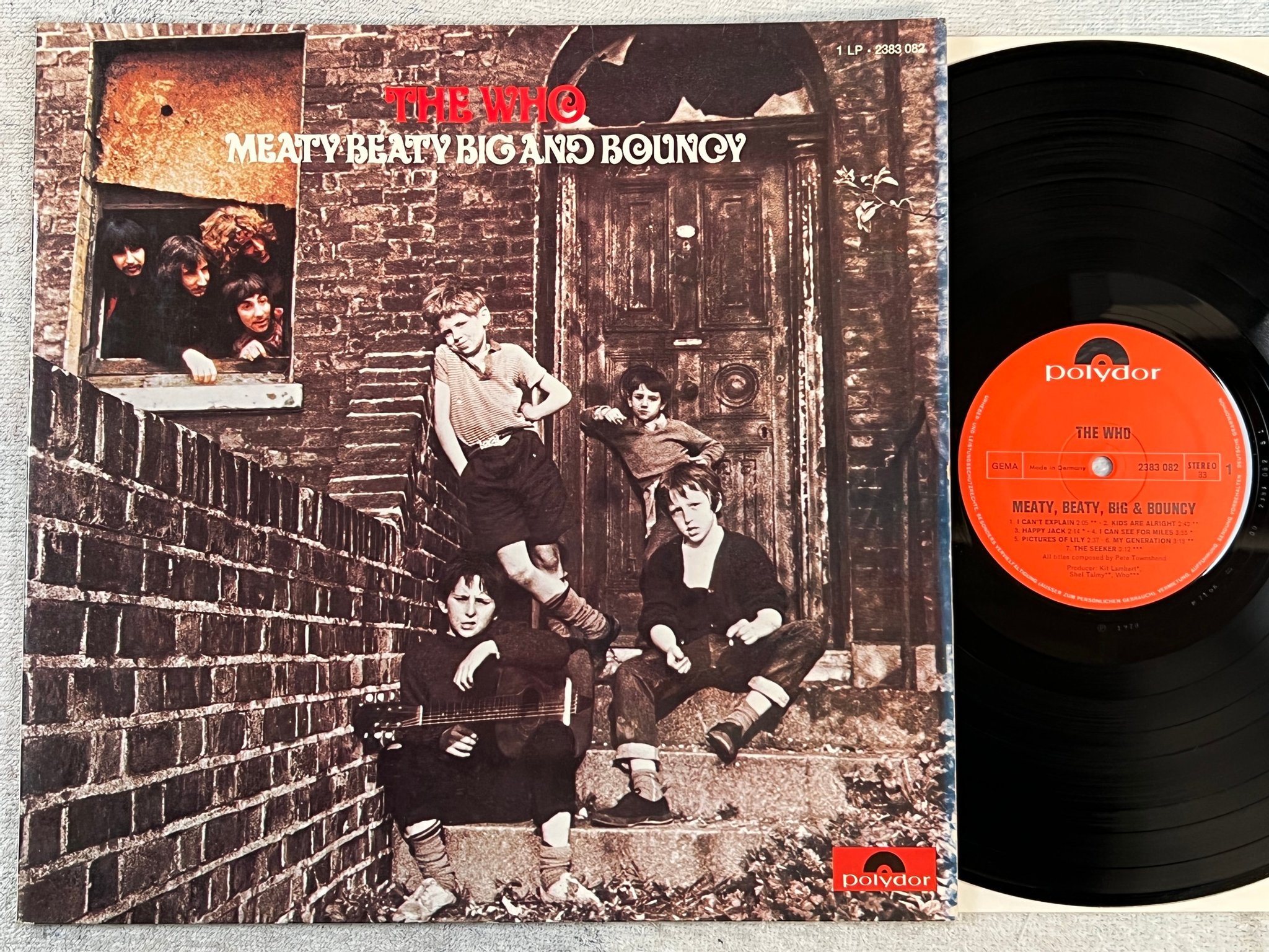 Omslagsbild för skivan THE WHO meaty beaty big & bouncy LP Ger POLYDOR 2383 082