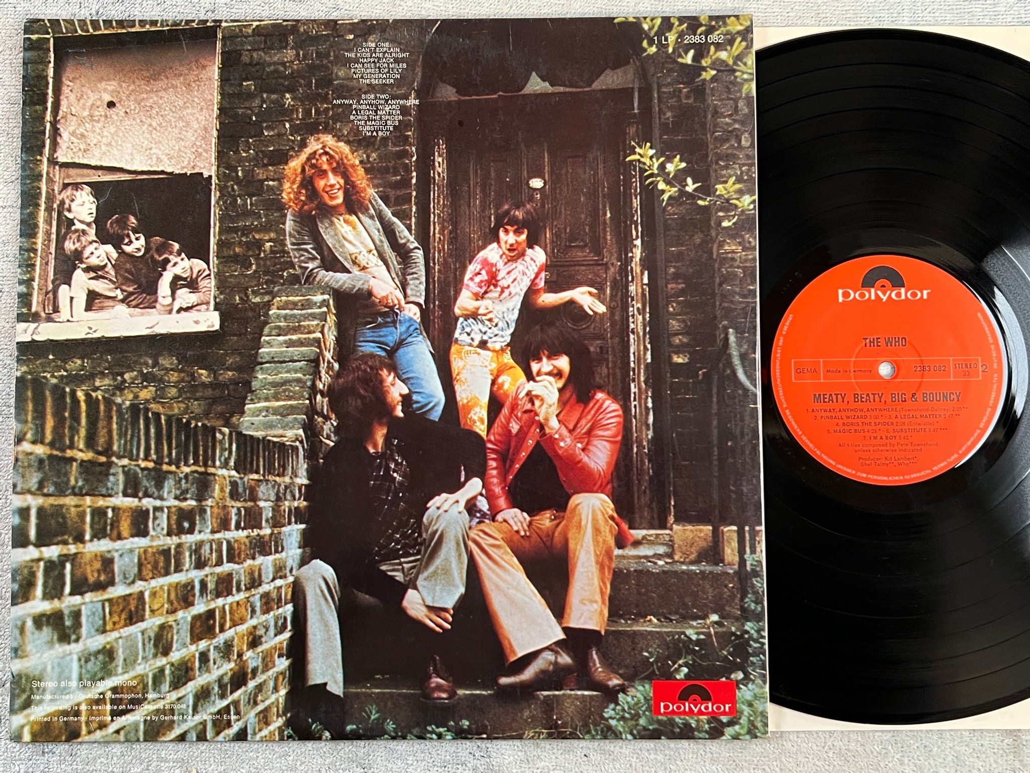 Omslagsbild för skivan THE WHO meaty beaty big & bouncy LP Ger POLYDOR 2383 082