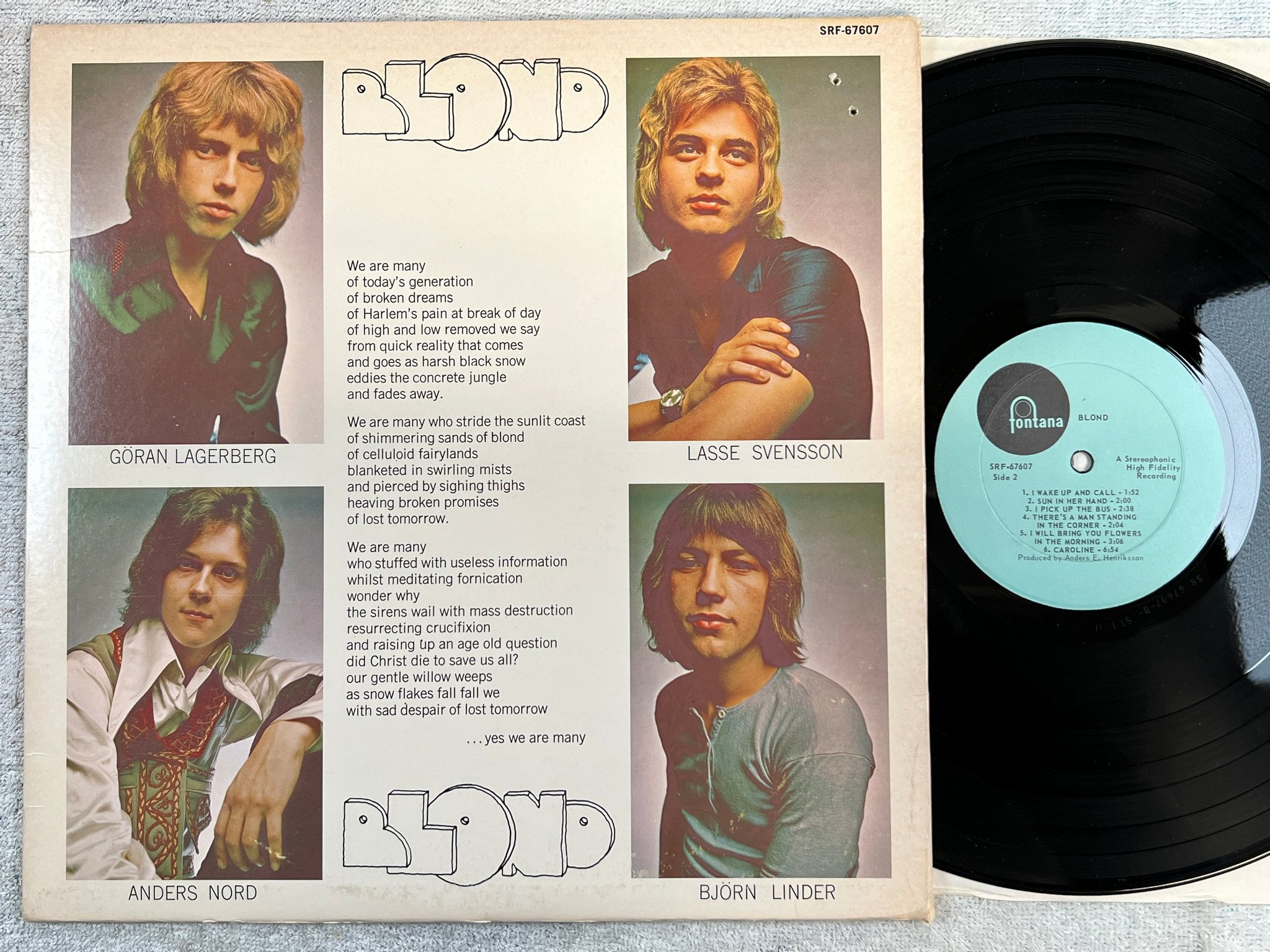 Omslagsbild för skivan BLOND s/t LP US FONTANA SRF 67607
