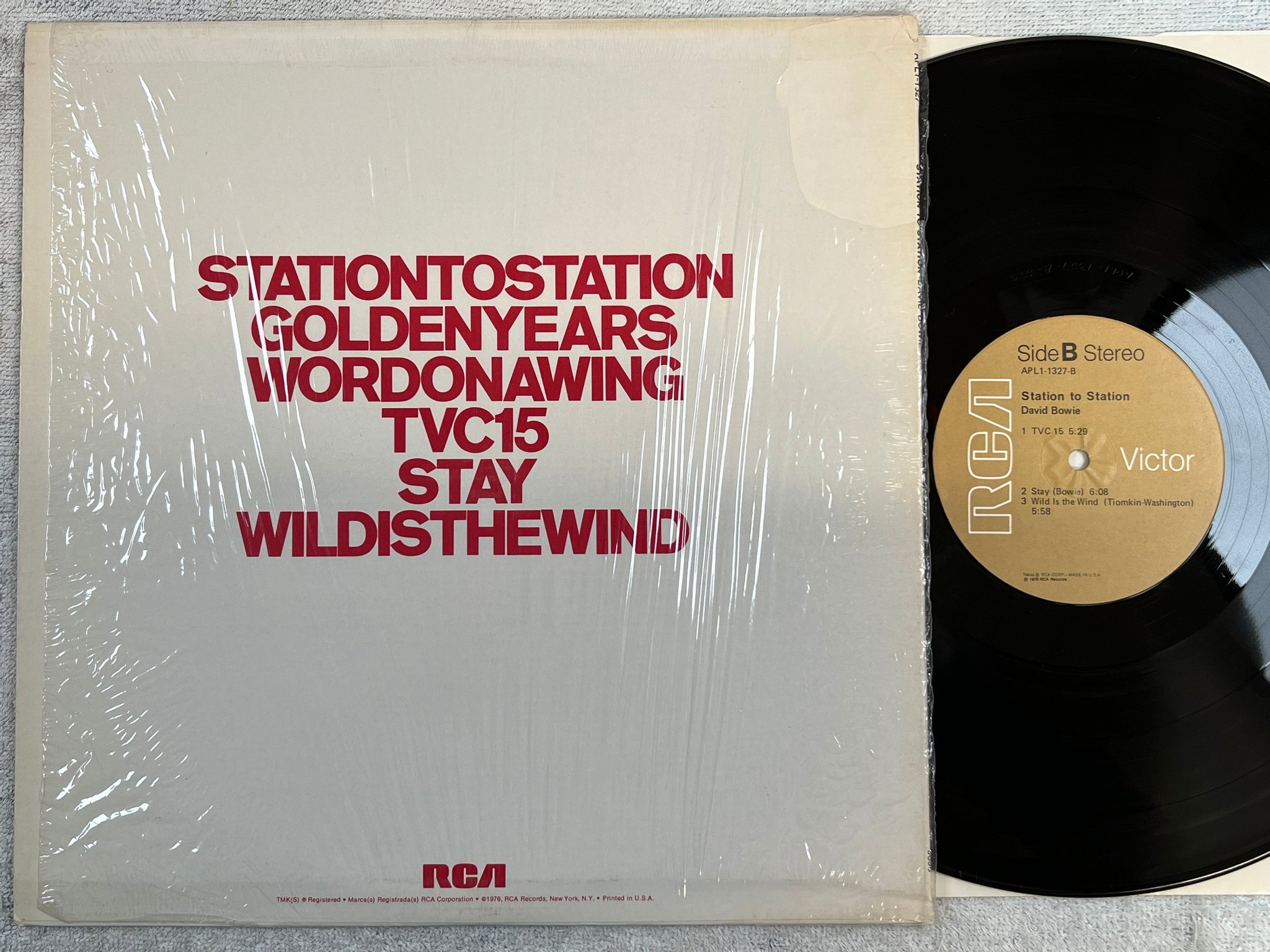 Omslagsbild för skivan DAVID BOWIE station to station LP -76 US RCA APL1 1327