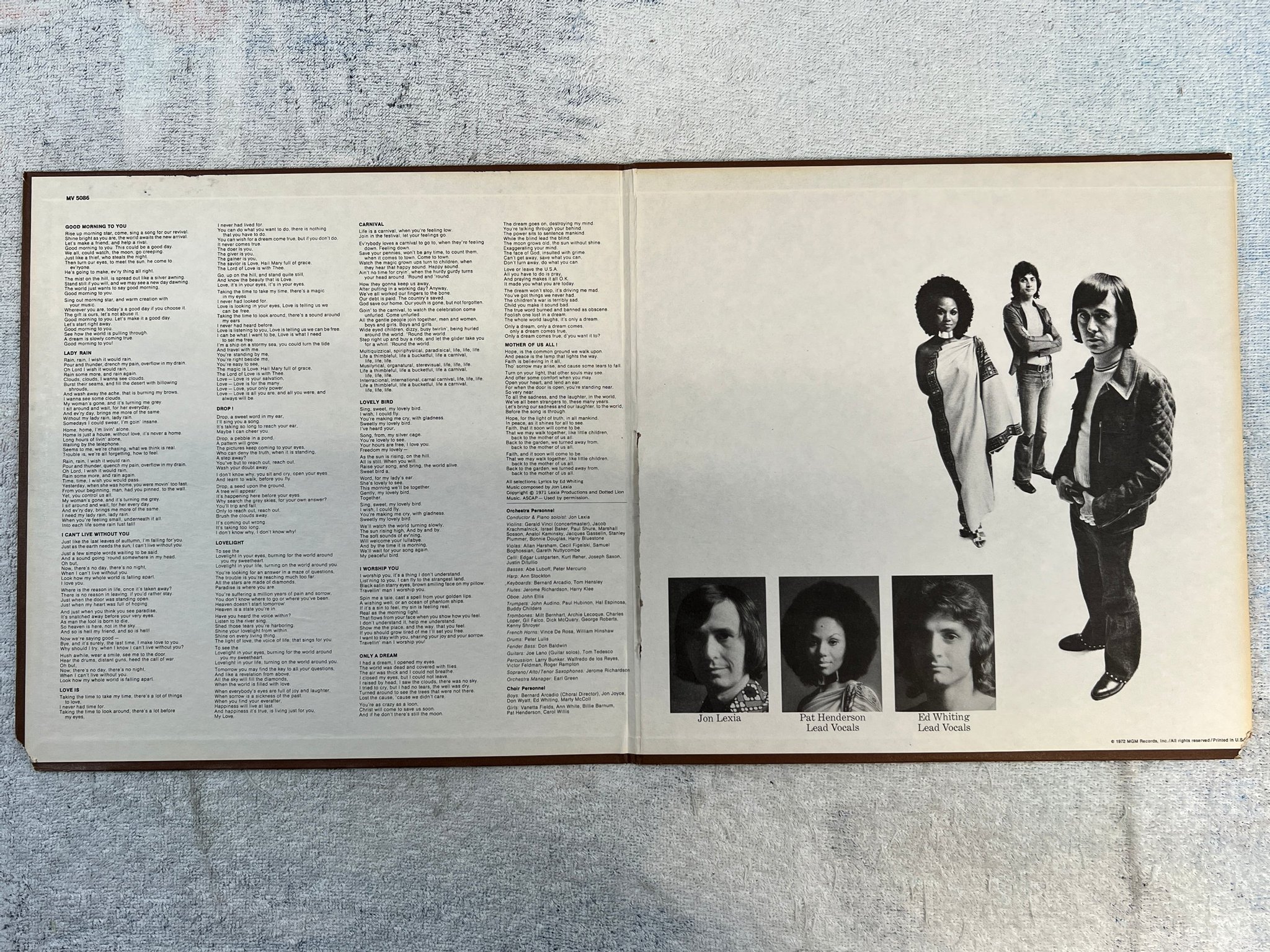 Omslagsbild för skivan LEXIA s/t LP -72 US MGM / VERVE MV 5086 soulful rock