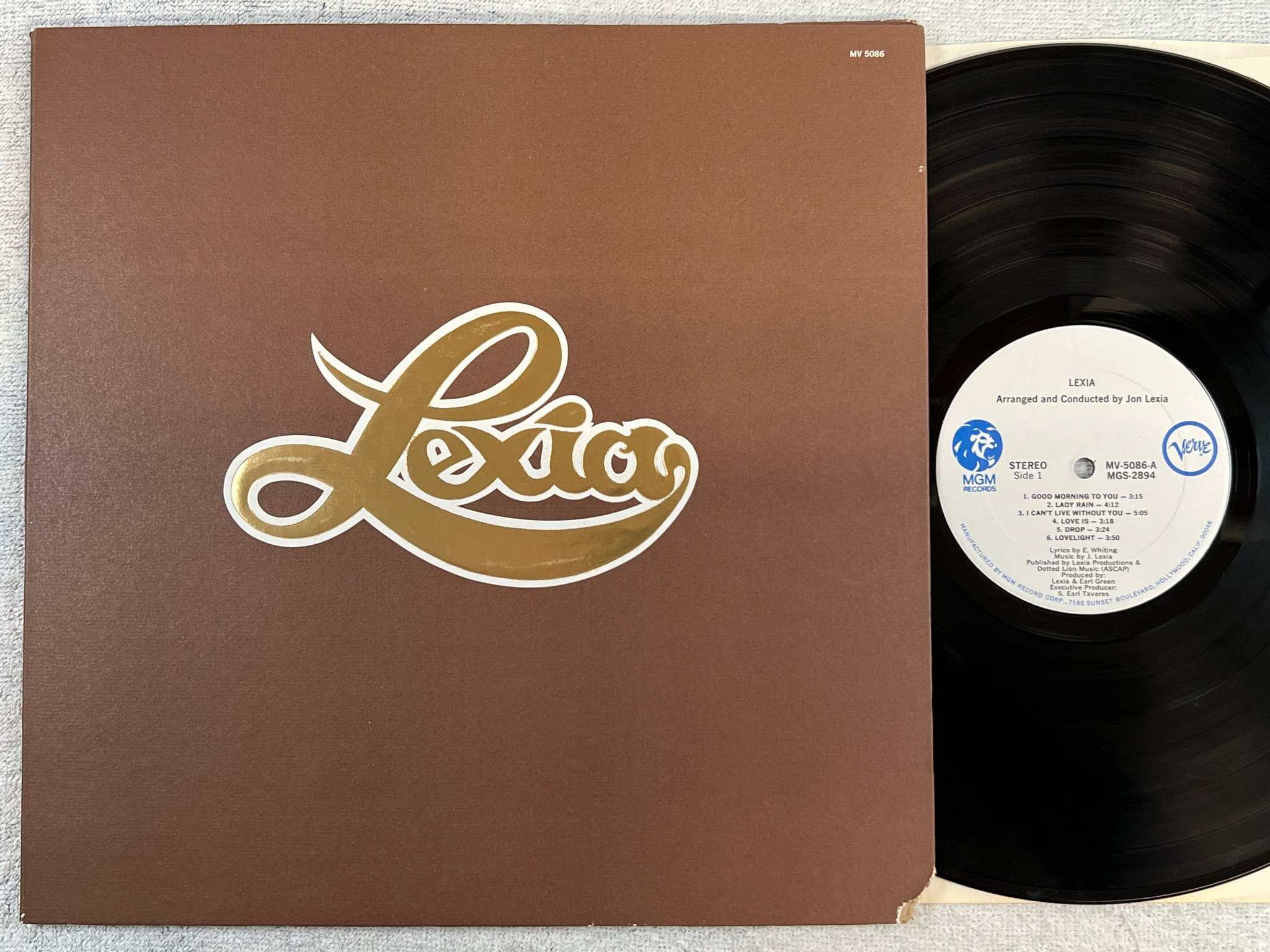 Omslagsbild för skivan LEXIA s/t LP -72 US MGM / VERVE MV 5086 soulful rock