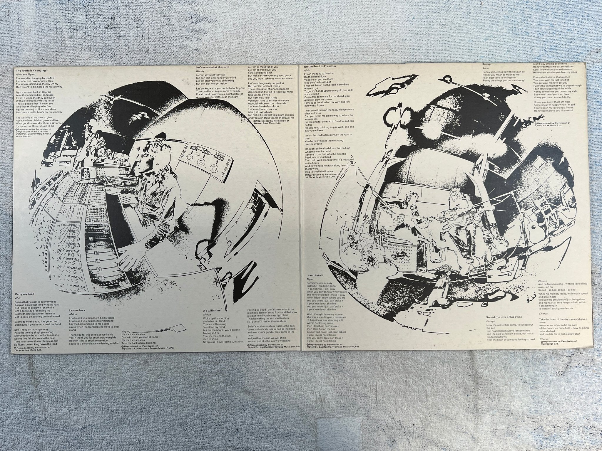 Omslagsbild för skivan ALVIN LEE AND MYLON LeFEVRE on the road to freedom LP -73 UK CHRYSALIS CHR 1054