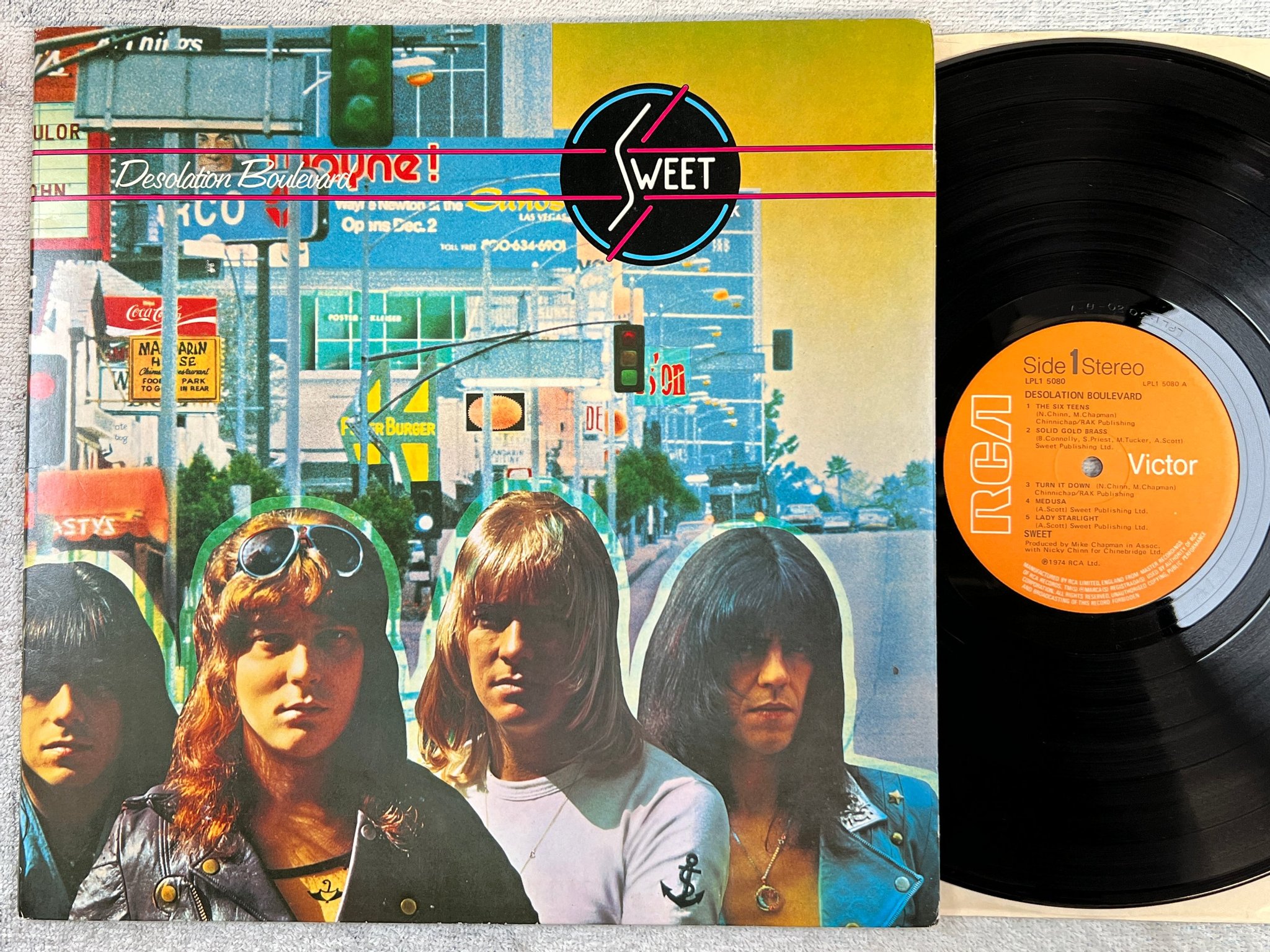 Omslagsbild för skivan SWEET desolation boulevard LP -74 UK RCA KPL1 5080