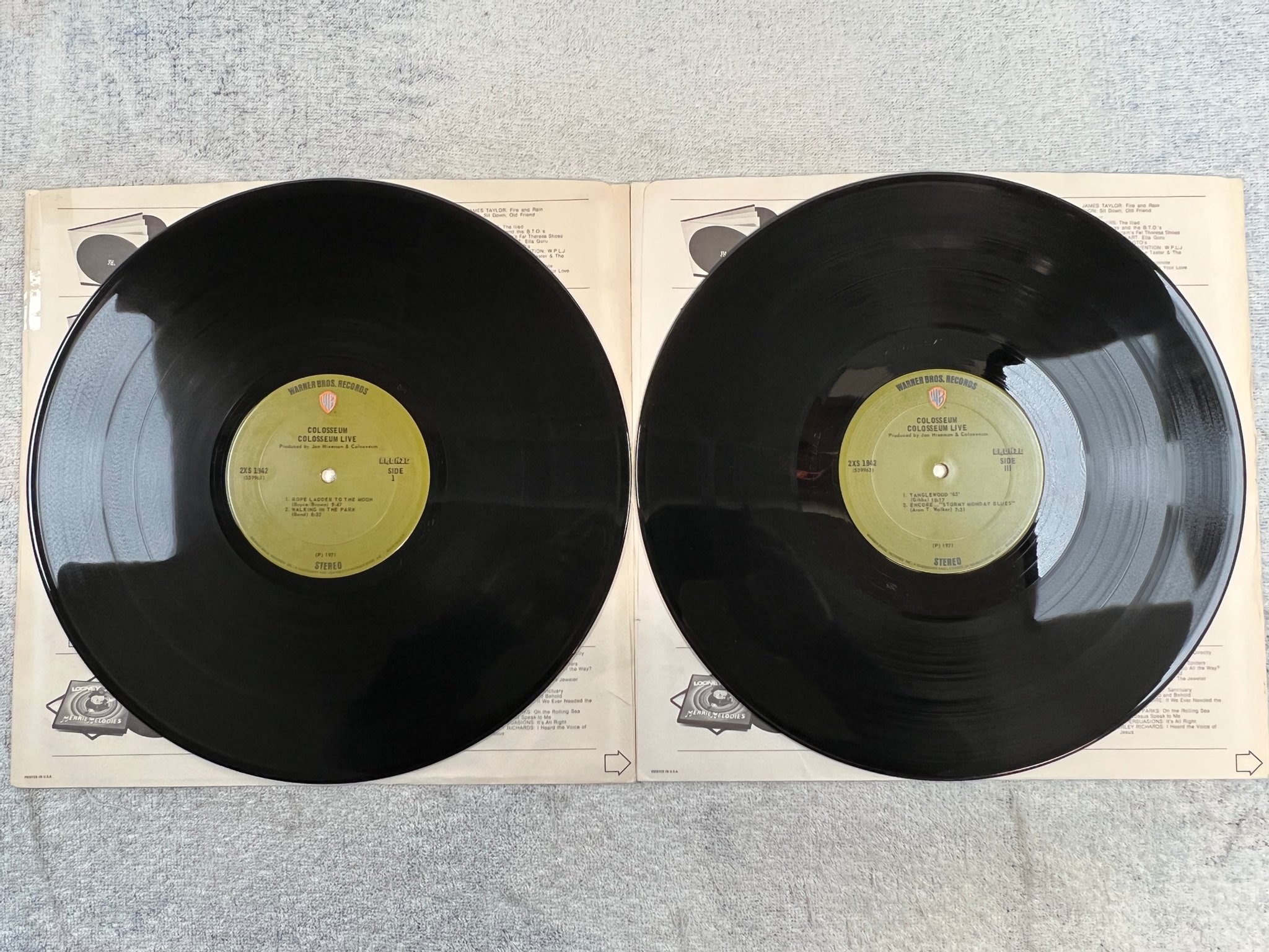 Omslagsbild för skivan COLOSSEUM live 2xLP -71 US WARNER BROS 2XS 1942