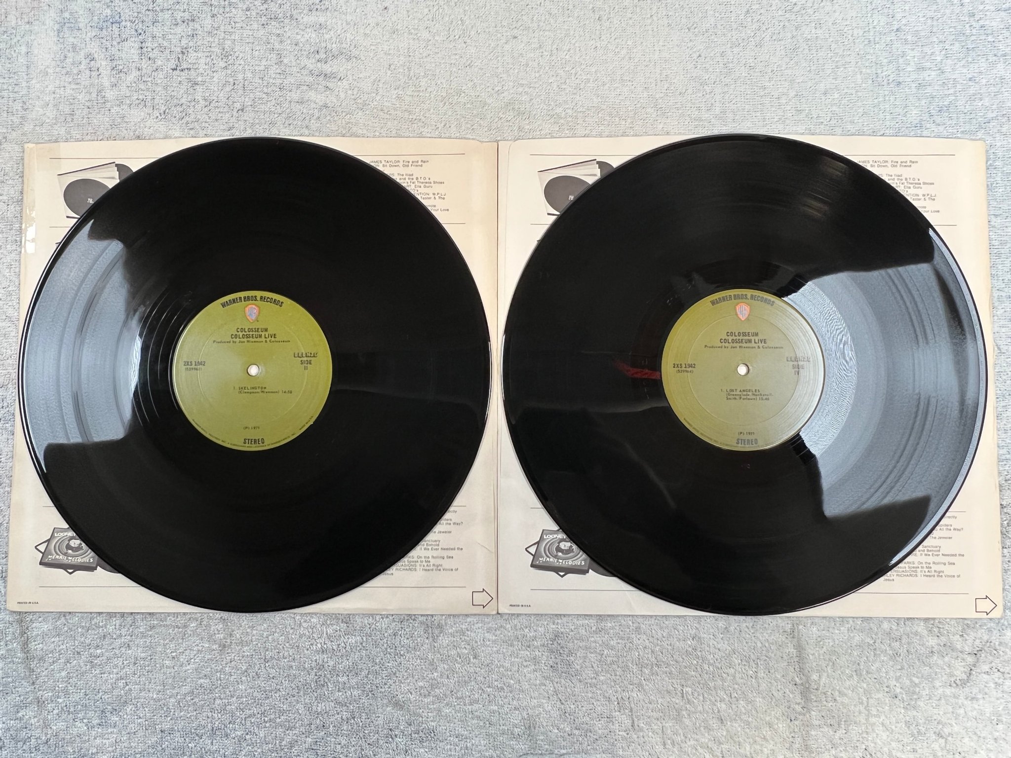 Omslagsbild för skivan COLOSSEUM live 2xLP -71 US WARNER BROS 2XS 1942